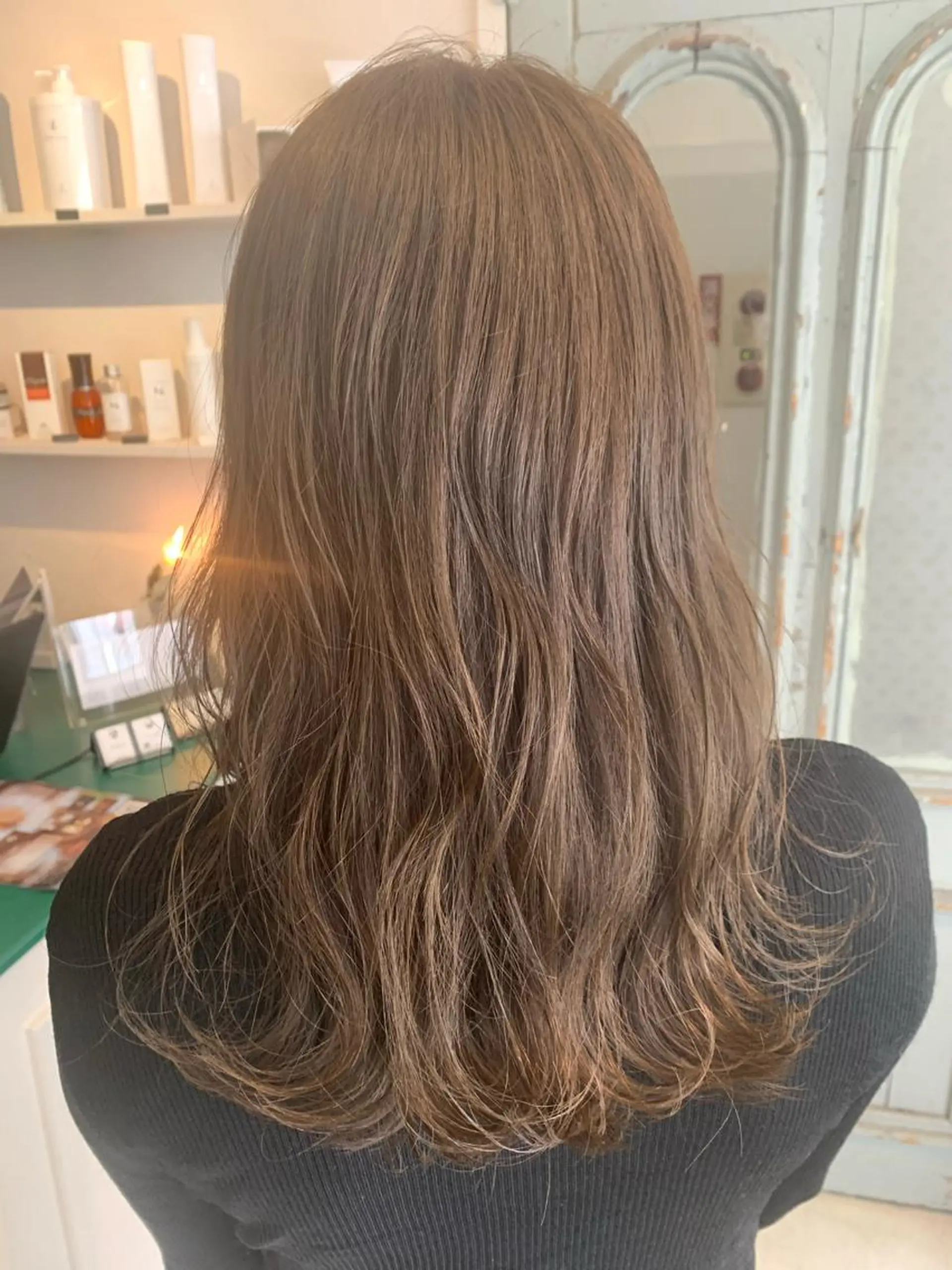 セミロング カラー ベージュカラー ヘーゼル "小顔カット" Fuko.のヘアスタイル