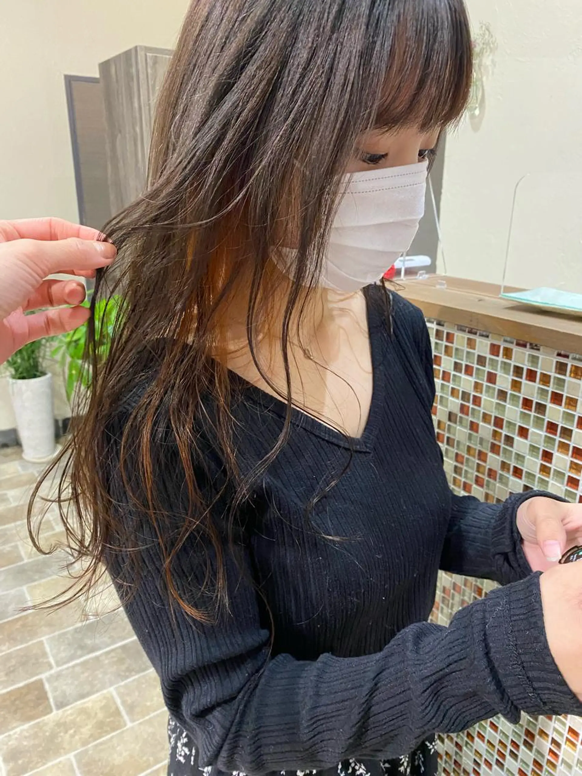 ロング カラー 中村 友香のヘアスタイル