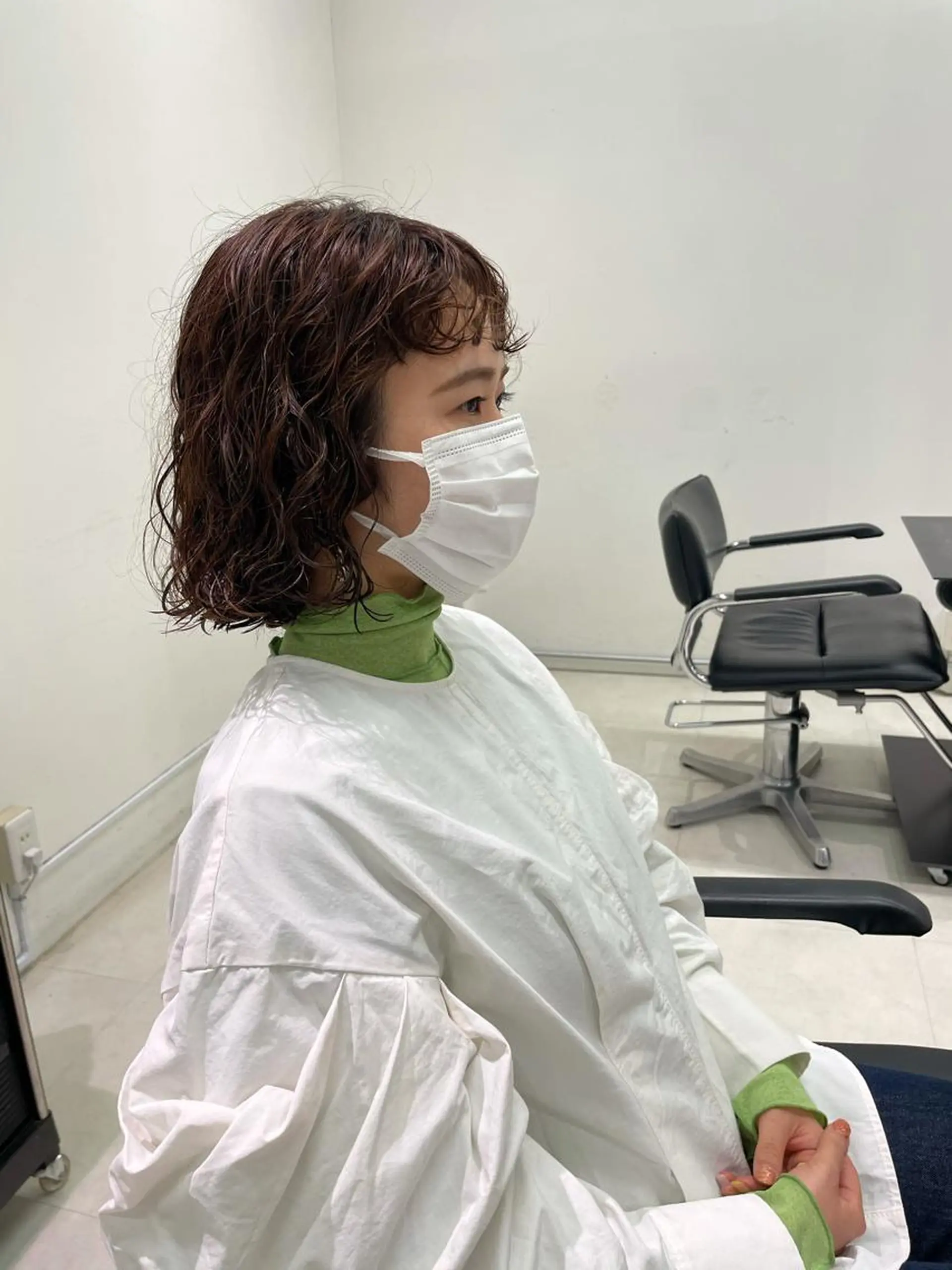 ミディアム カラー パーマ キッズ カット パーマ トリートメント オトナヘア🌸 harukaのヘアスタイル