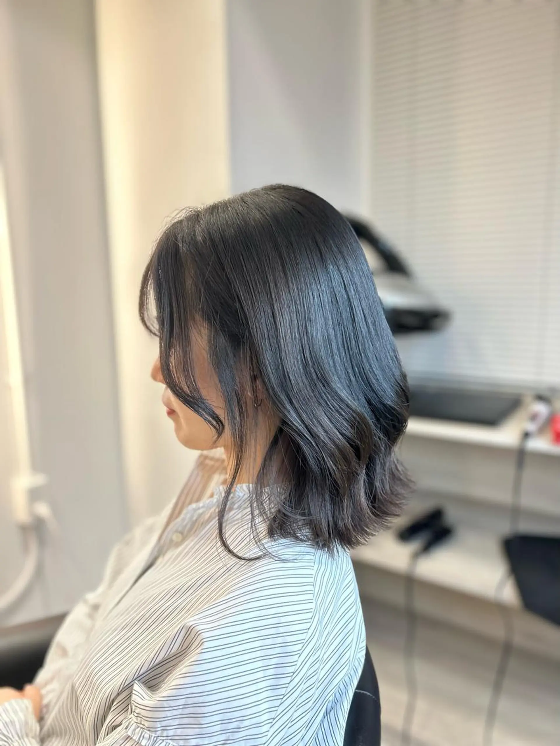 ミディアム カラー カット ヘアカラー トリートメント &chaLme   心斎橋所属・emi/髪質改善/ 韓国風/艶カラーのヘアスタイル