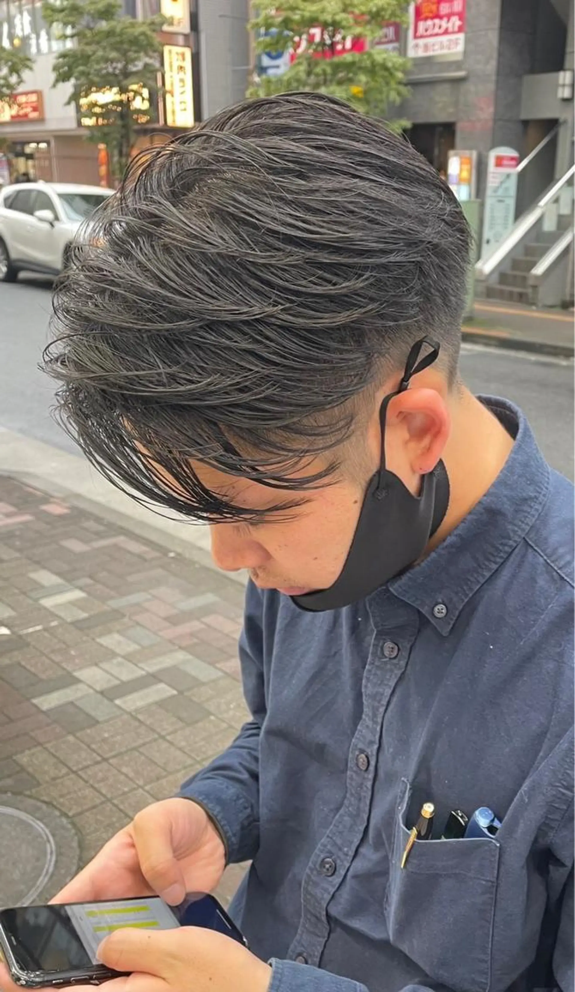 ショート カラー パーマ メンズ センターパート 刈り上げ レディースカット いからしゆうたのヘアスタイル