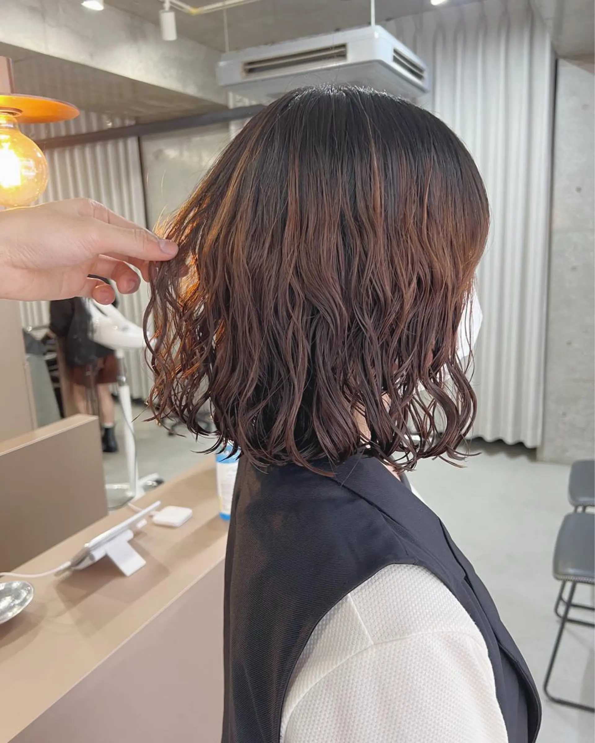 ミディアム パーマ ボブパーマコテ巻き風 パーマNo1深江秀平のヘアスタイル