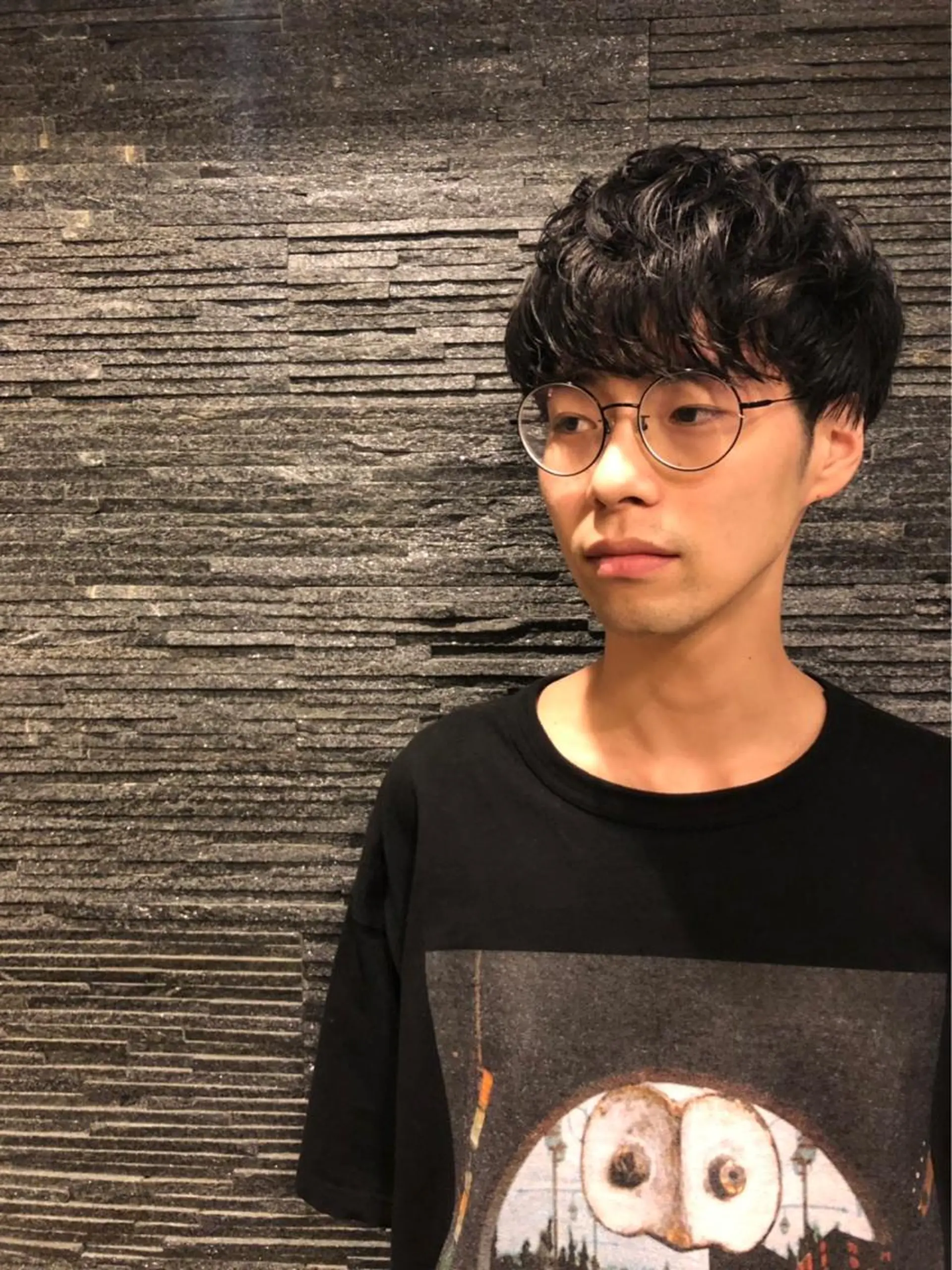 ミディアム パーマ 牧 颯斗のヘアスタイル