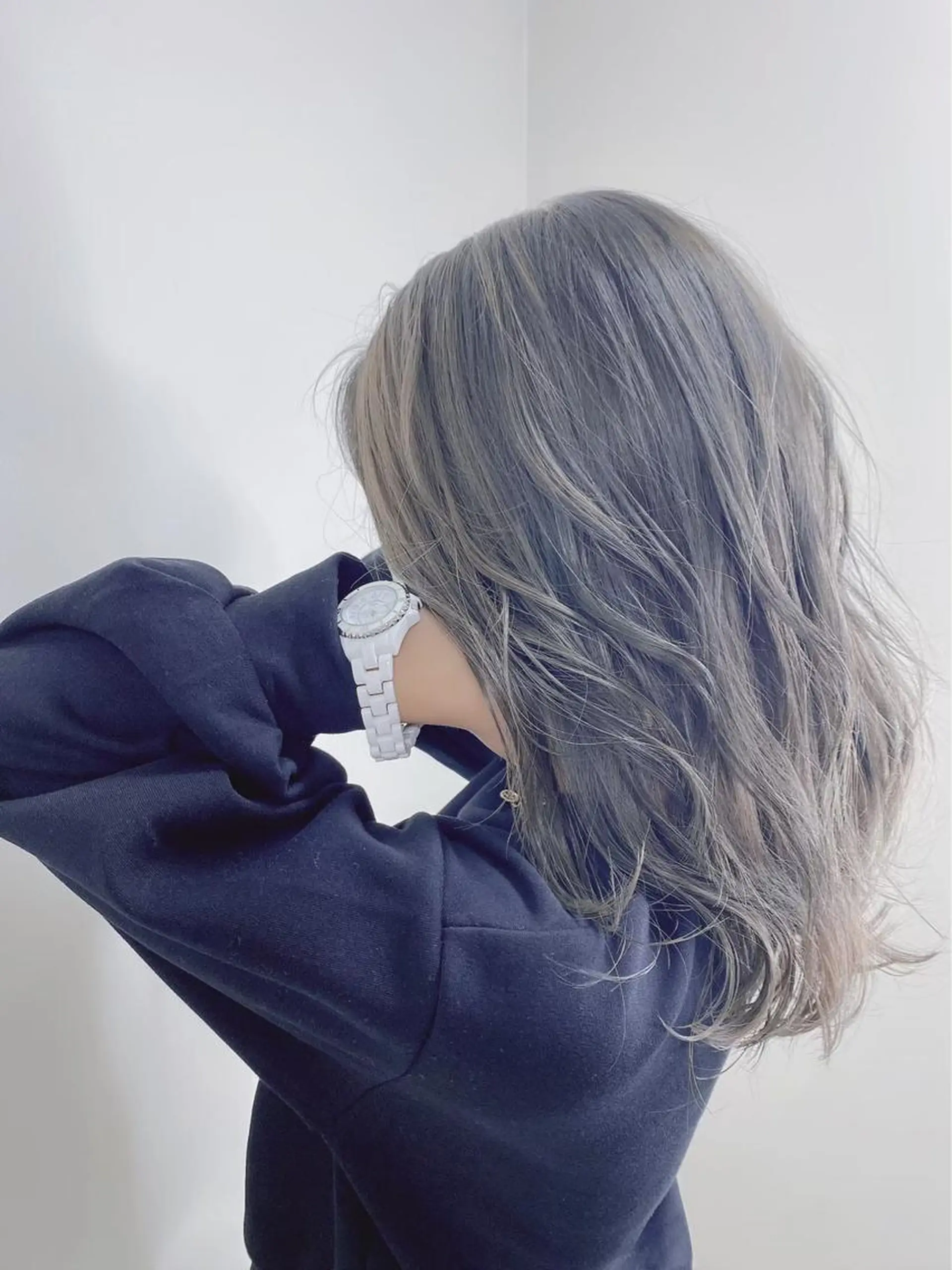 セミロング カラー フェザーパーマ/ ダブルカラー/藤田のヘアスタイル