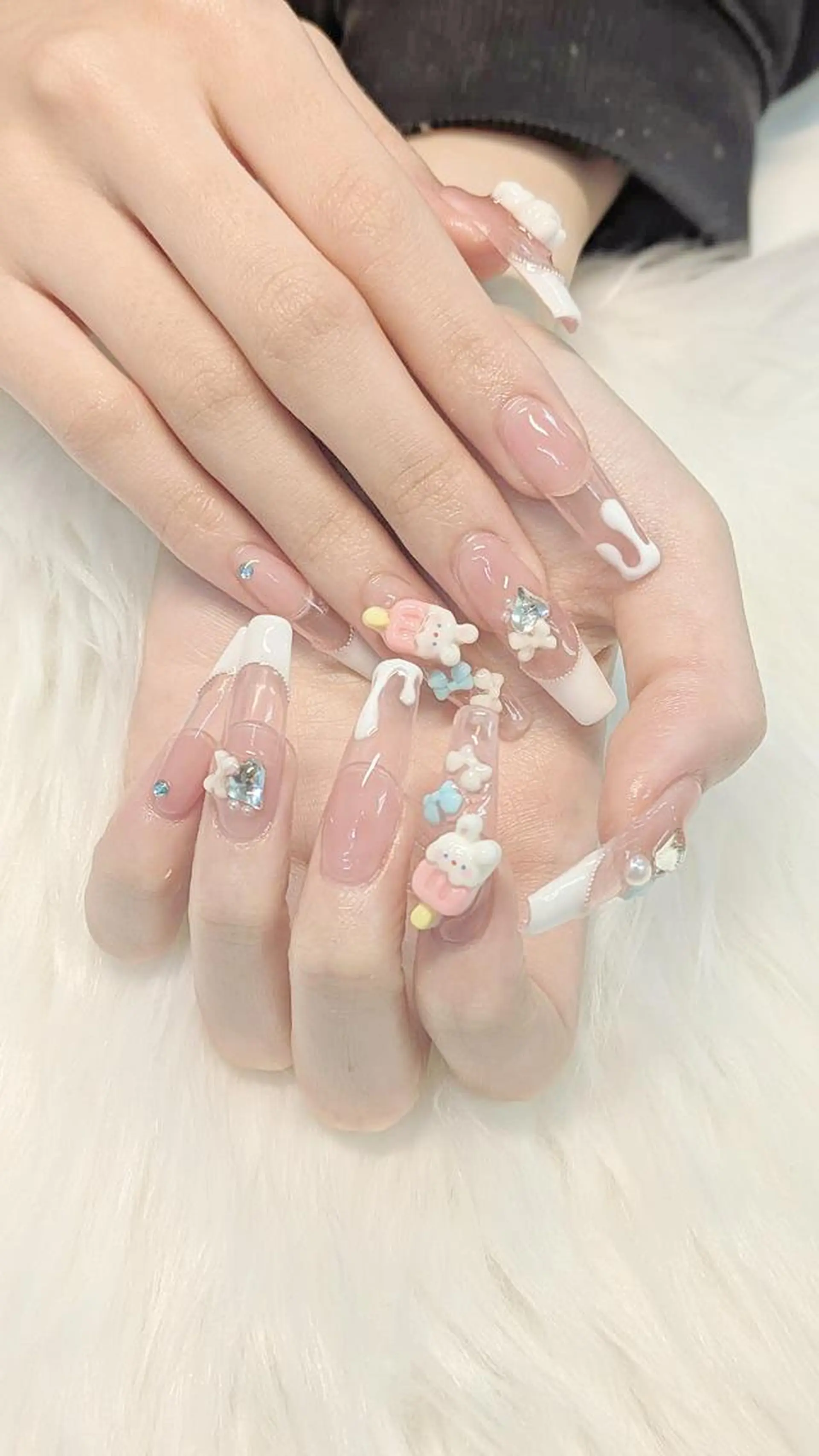 ネイル 長さ出し ジェルネイル 持ち込み パラジェル 春ネイル ハンドネイル リラネイル すみれのネイルデザイン