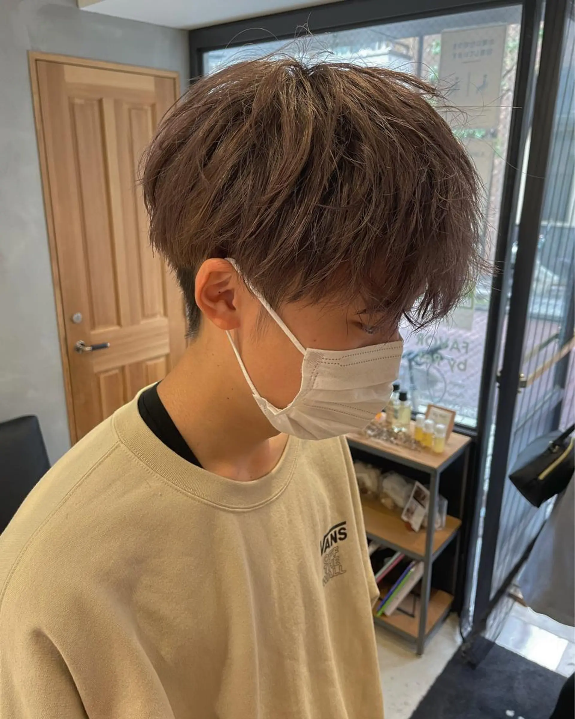 カラー メンズ 暖色カラー🍊 ボブ🌿顔周りcutのヘアスタイル