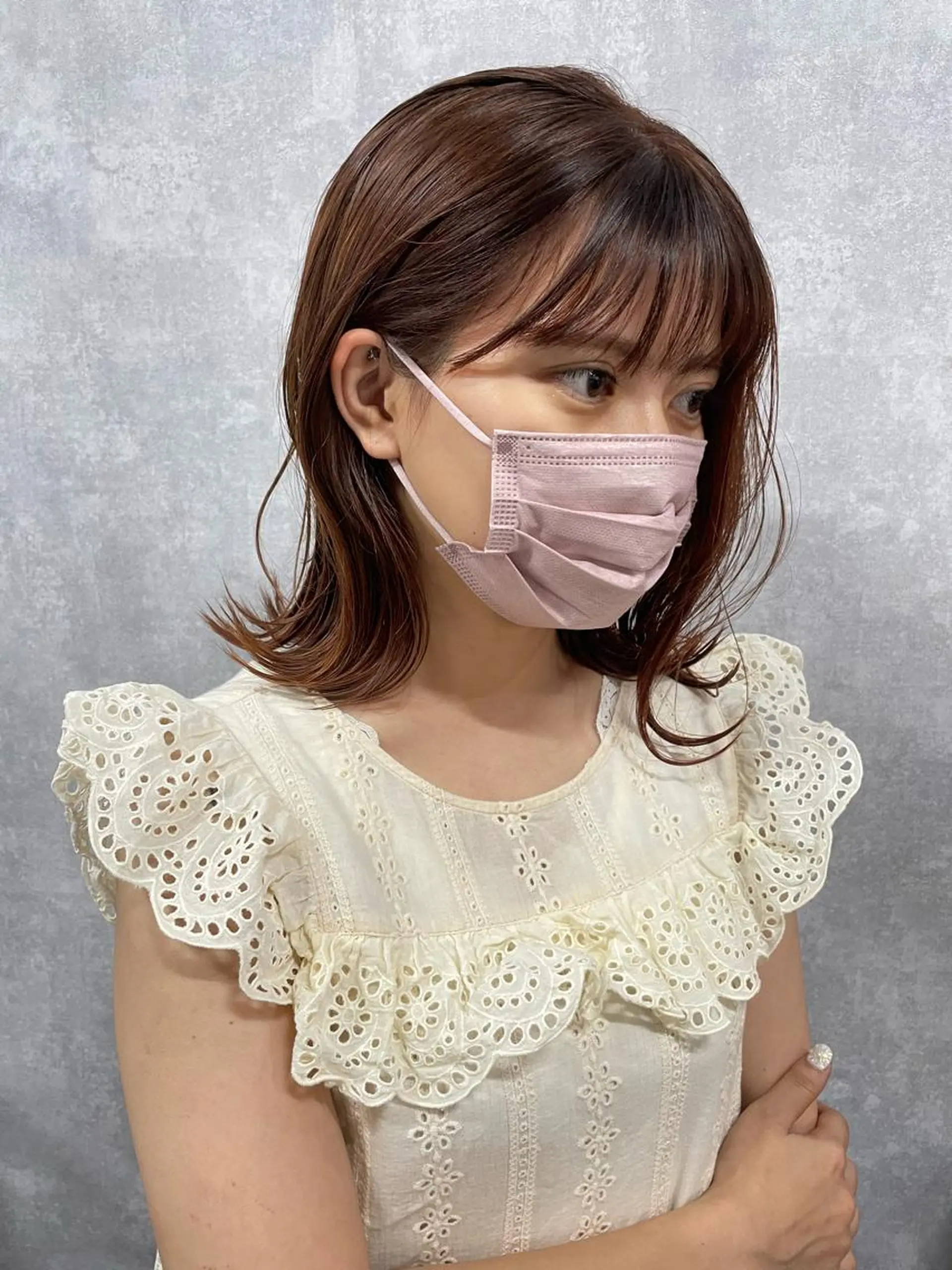 ミディアム 切りっぱなしボブ ショートボブ ミディアムパーマ ミストバング ボブ C’LD hair  produce /シールドヘア所属・モテ髪/ボブ/ショー ト/アダチフウトのヘアスタイル