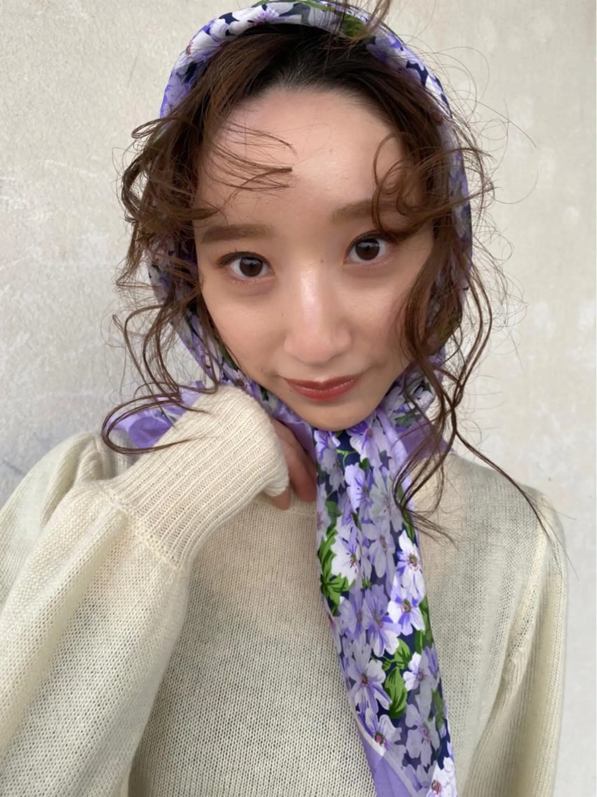 セミロング カラー パーマ ヘアアレンジ 寒河江 友花のヘアスタイル