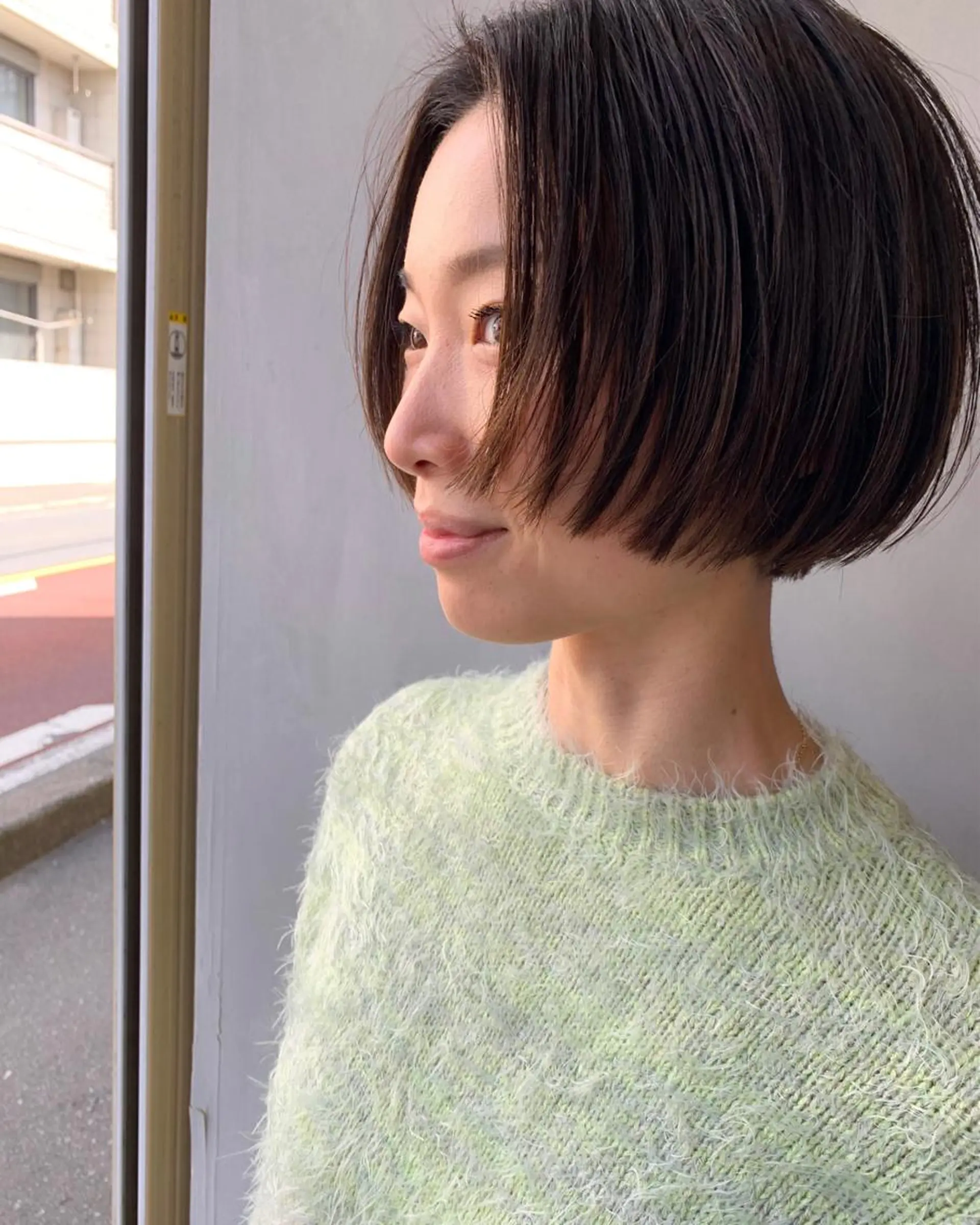 ショート 切りっぱなしボブ ショートボブ ハンサムショート ベリーショート ボブ Spiel KOMOのヘアスタイル