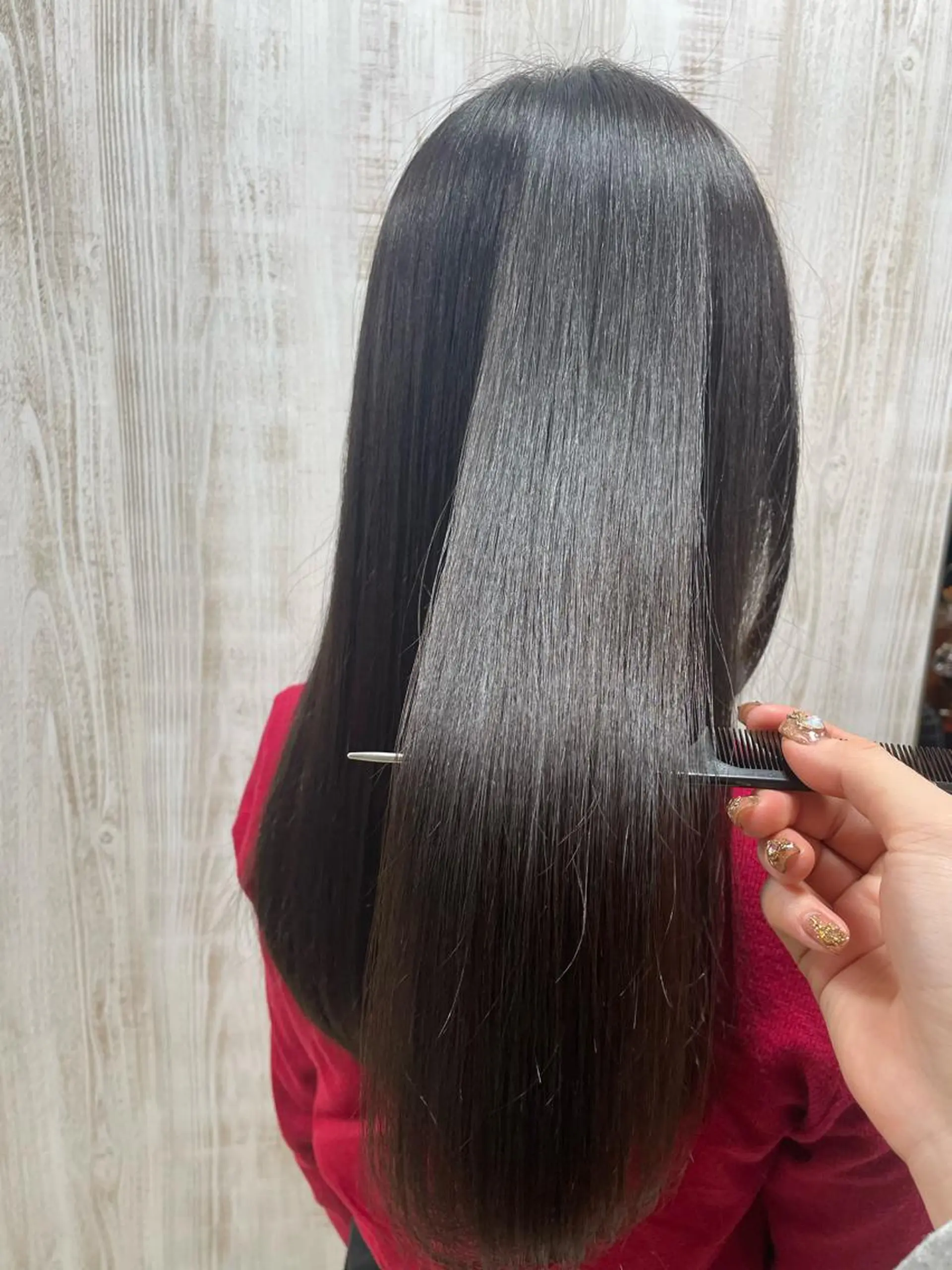 セミロング パーマ 伸ばしかけ 縮毛矯正 トリートメント ストレートパーマ 豊中/髪質改善/ レイヤーカットミヅキのヘアスタイル