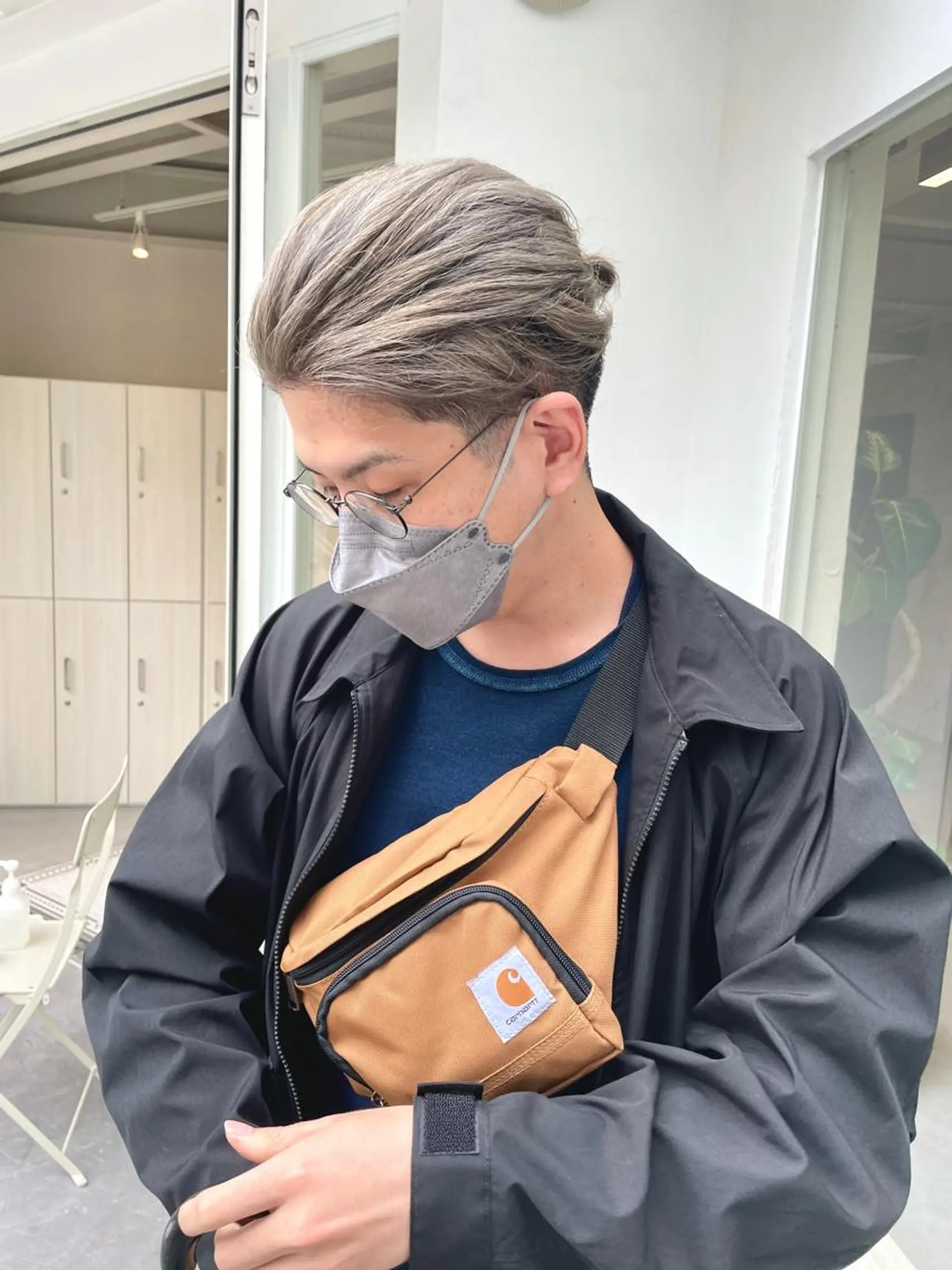 カラー メンズ メンズ韓国風 グレージュ シルバー シルバーグレージュ Masena所属・💎韓国風レイヤー /ボブ💎Namiのヘアスタイル