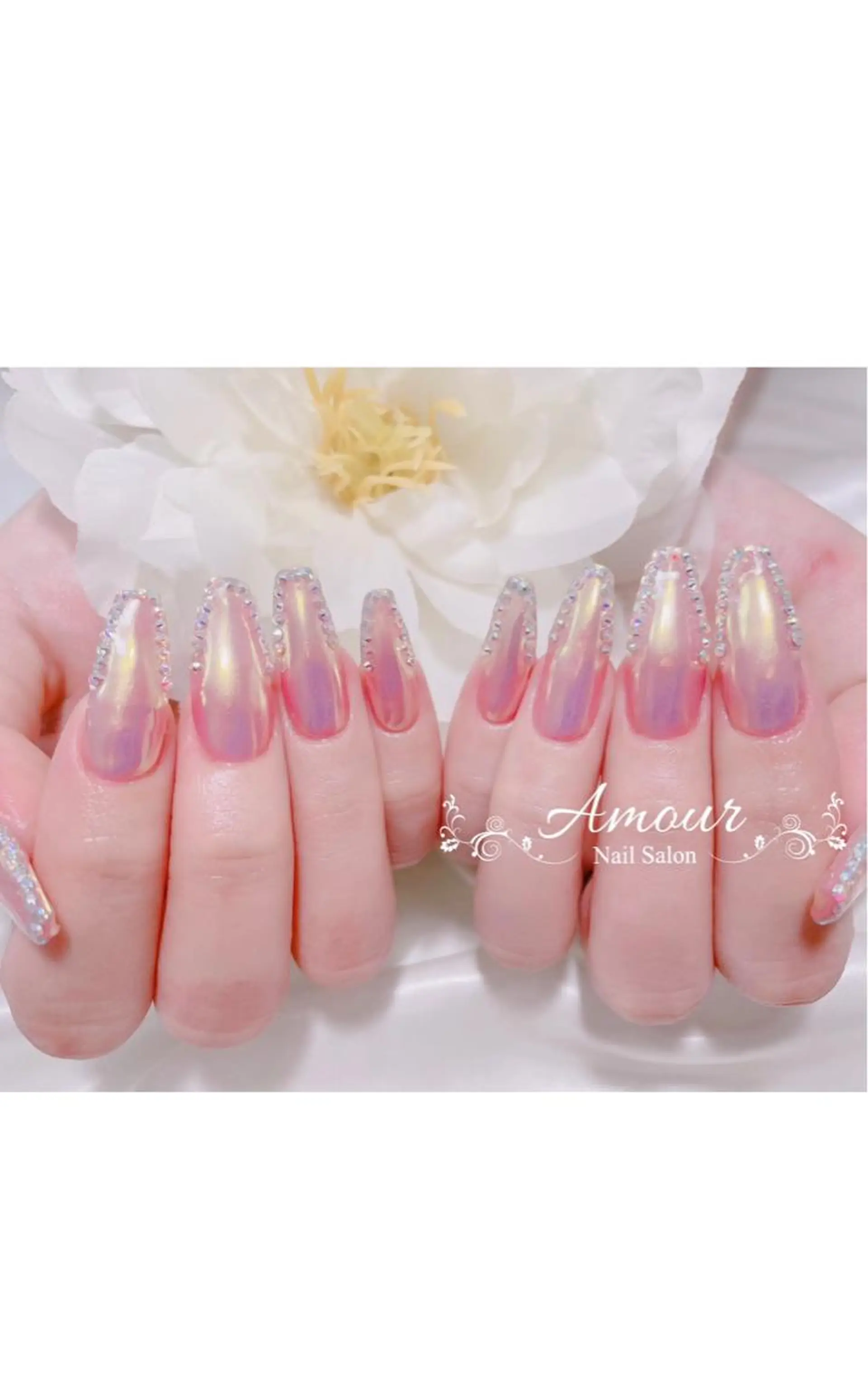 ネイル オーロラネイル ピンク nailsalon ♡amour♡のネイルデザイン