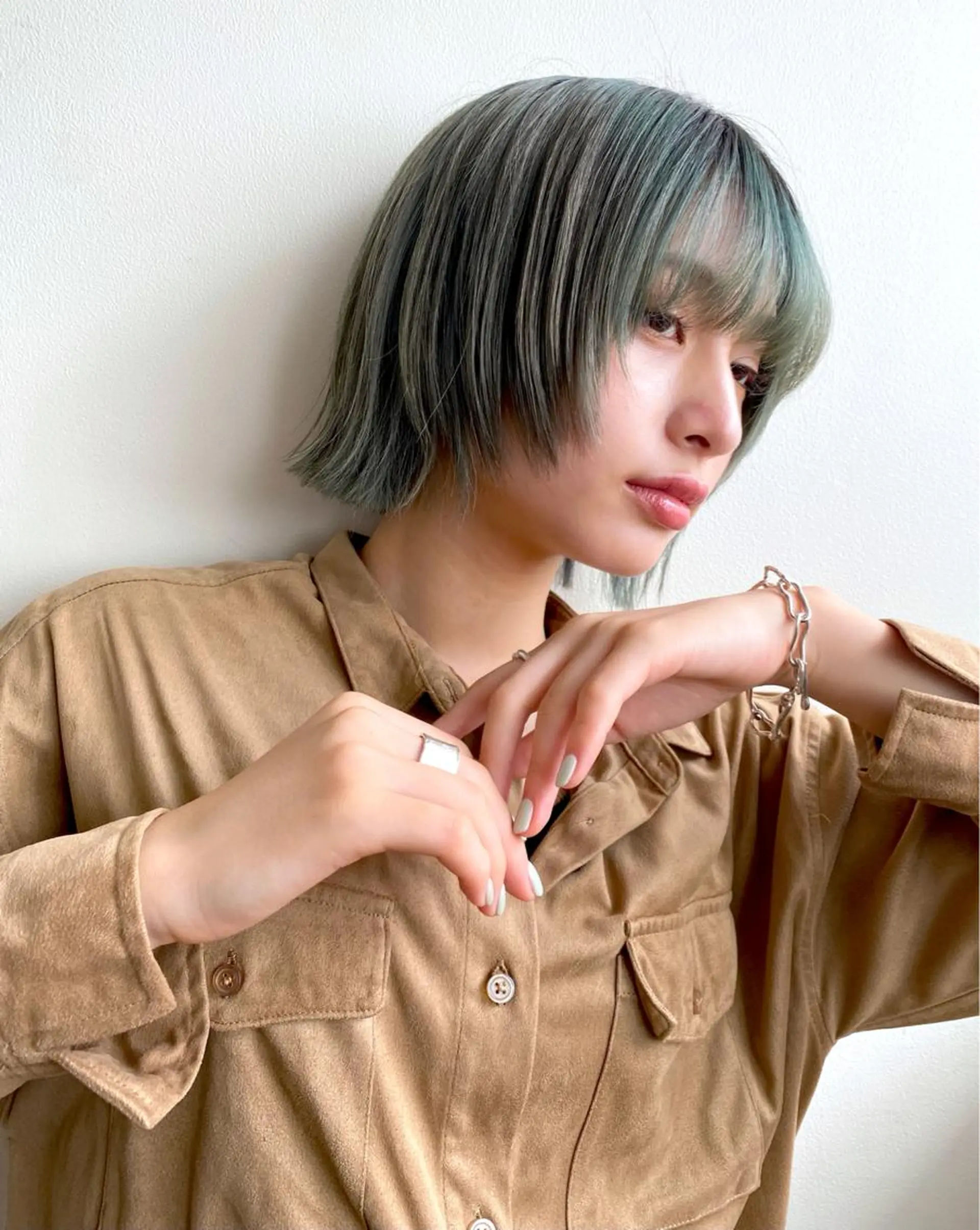 ショート カラー ヘアアレンジ 髪質改善カラー&TR 縮毛矯正/弱酸性矯正のヘアスタイル