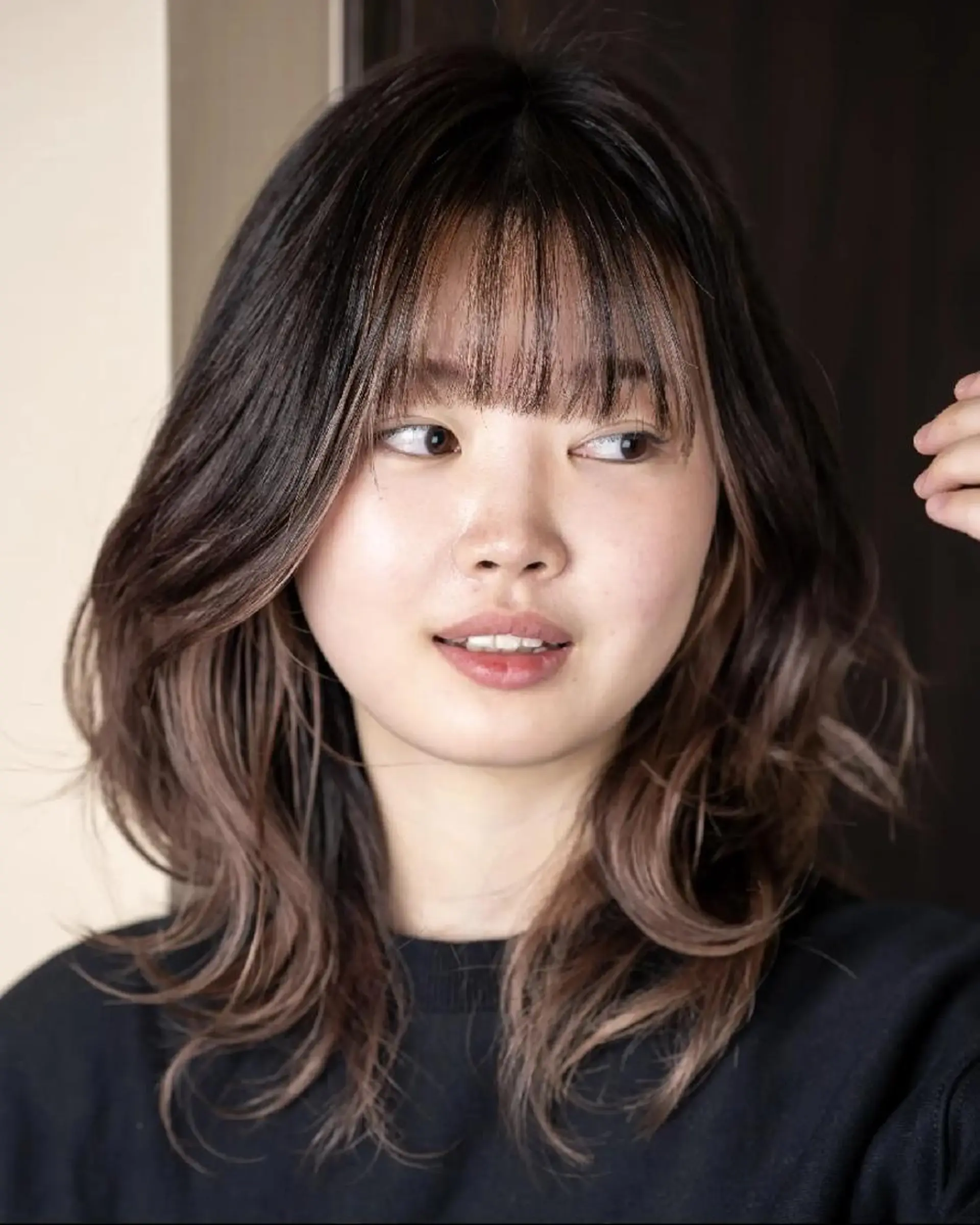 セミロング カラー ミストバング  フェイスフレーミング Loop for hair所属・松尾 泰伸のヘアスタイル