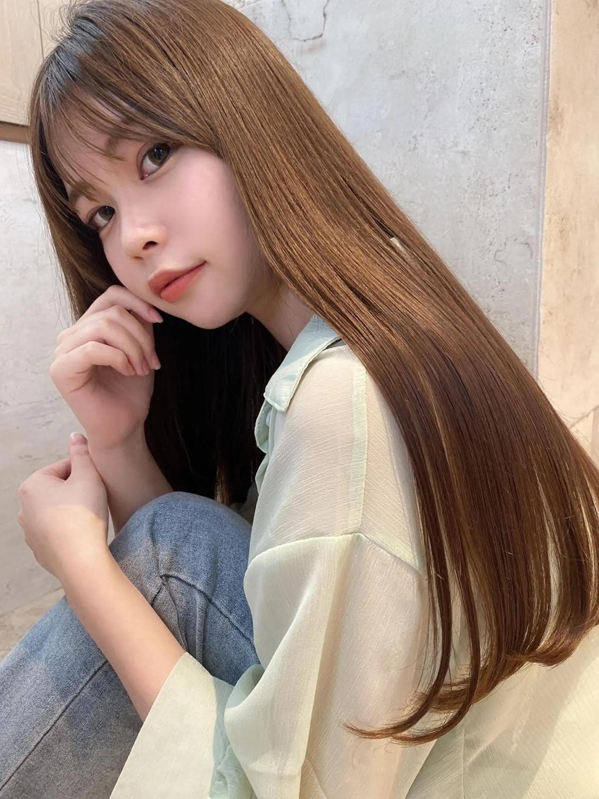 ロング レイヤーカット/ 顔周り 五島巨幹のヘアスタイル