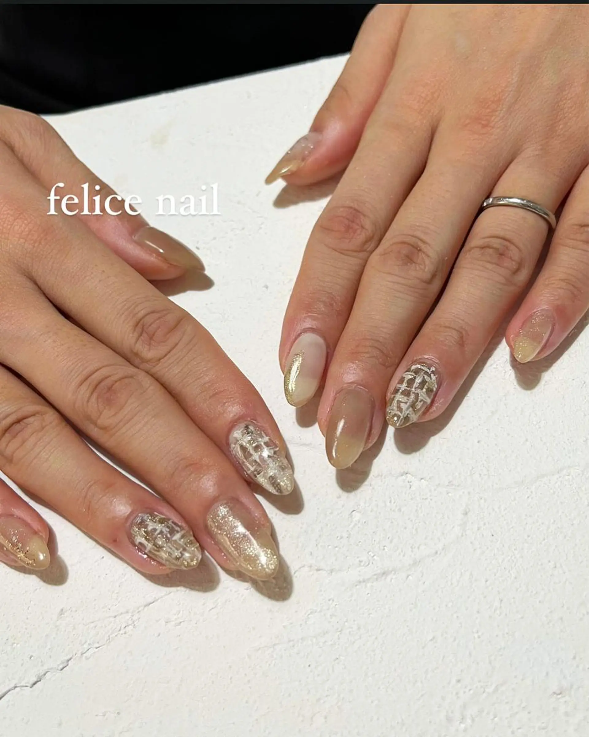 ネイル ツイードネイル ハンドネイル felice nailのネイルデザイン