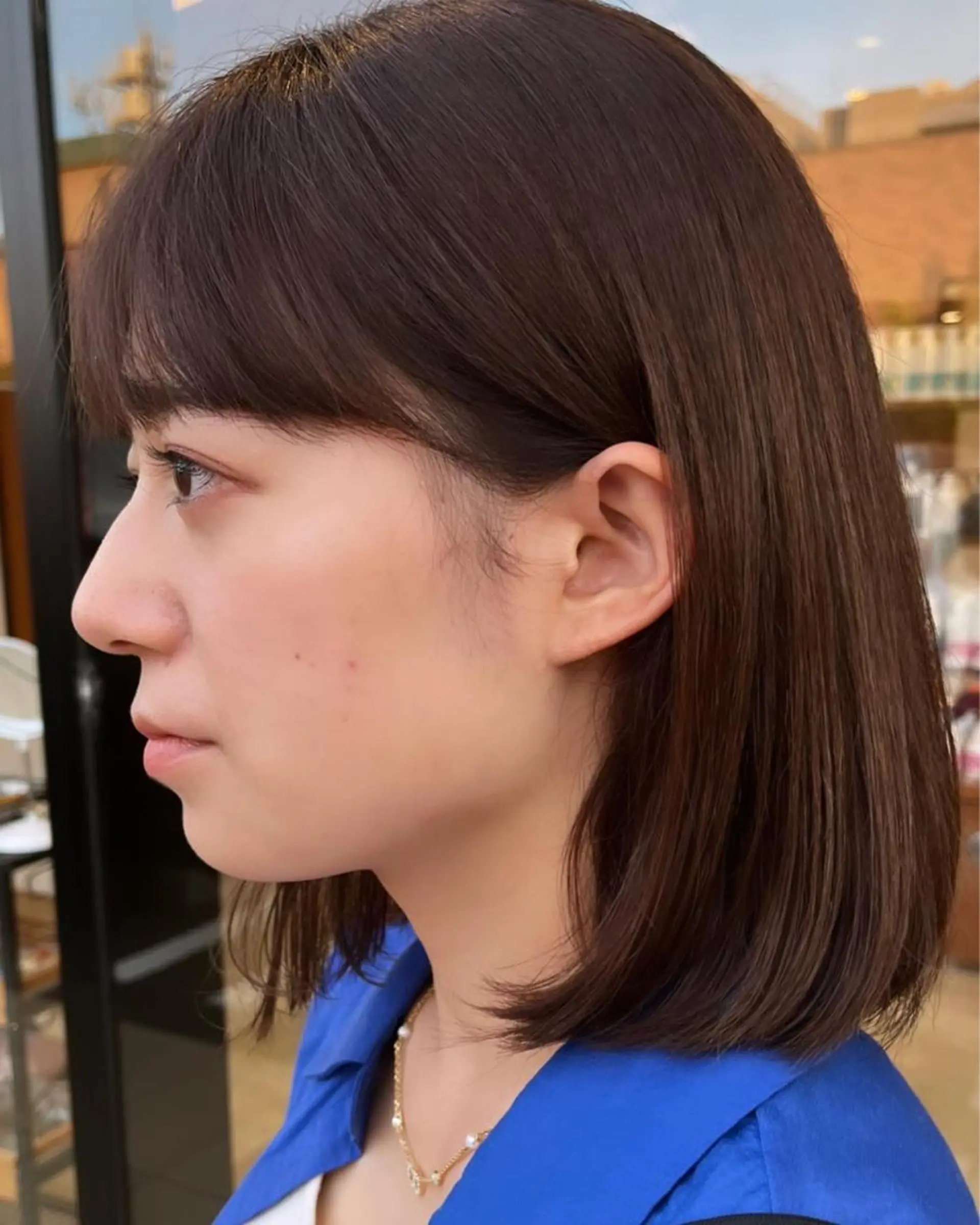 ショート 前下がりボブ チョコレートブラウン ボブ 角田 琉希也のヘアスタイル