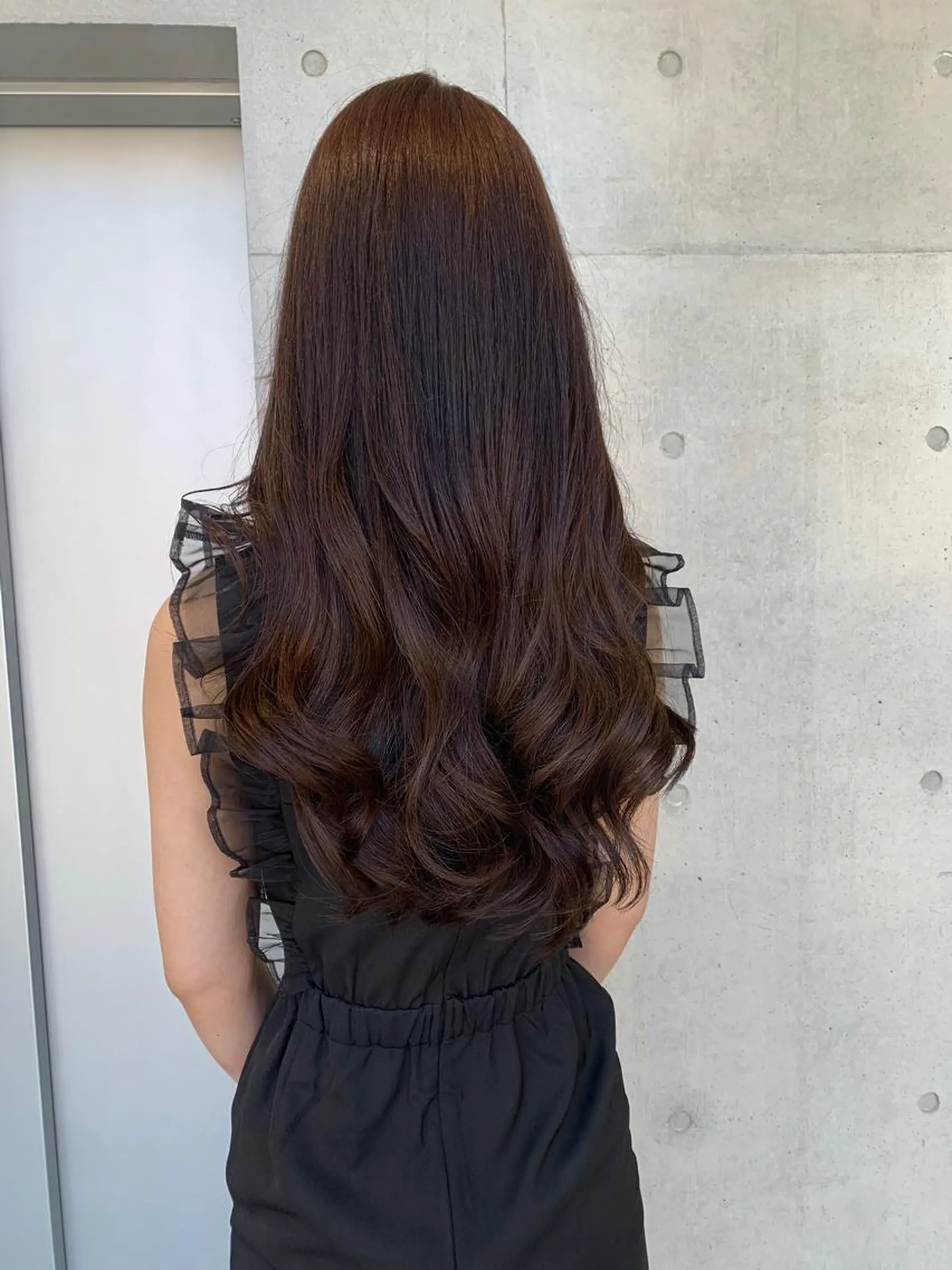 ロング カラー カット ヘアカラー トリートメント ヘッドスパ ヘアセット 透明感/オリーブ/ グレージュ/YUKAのヘアスタイル