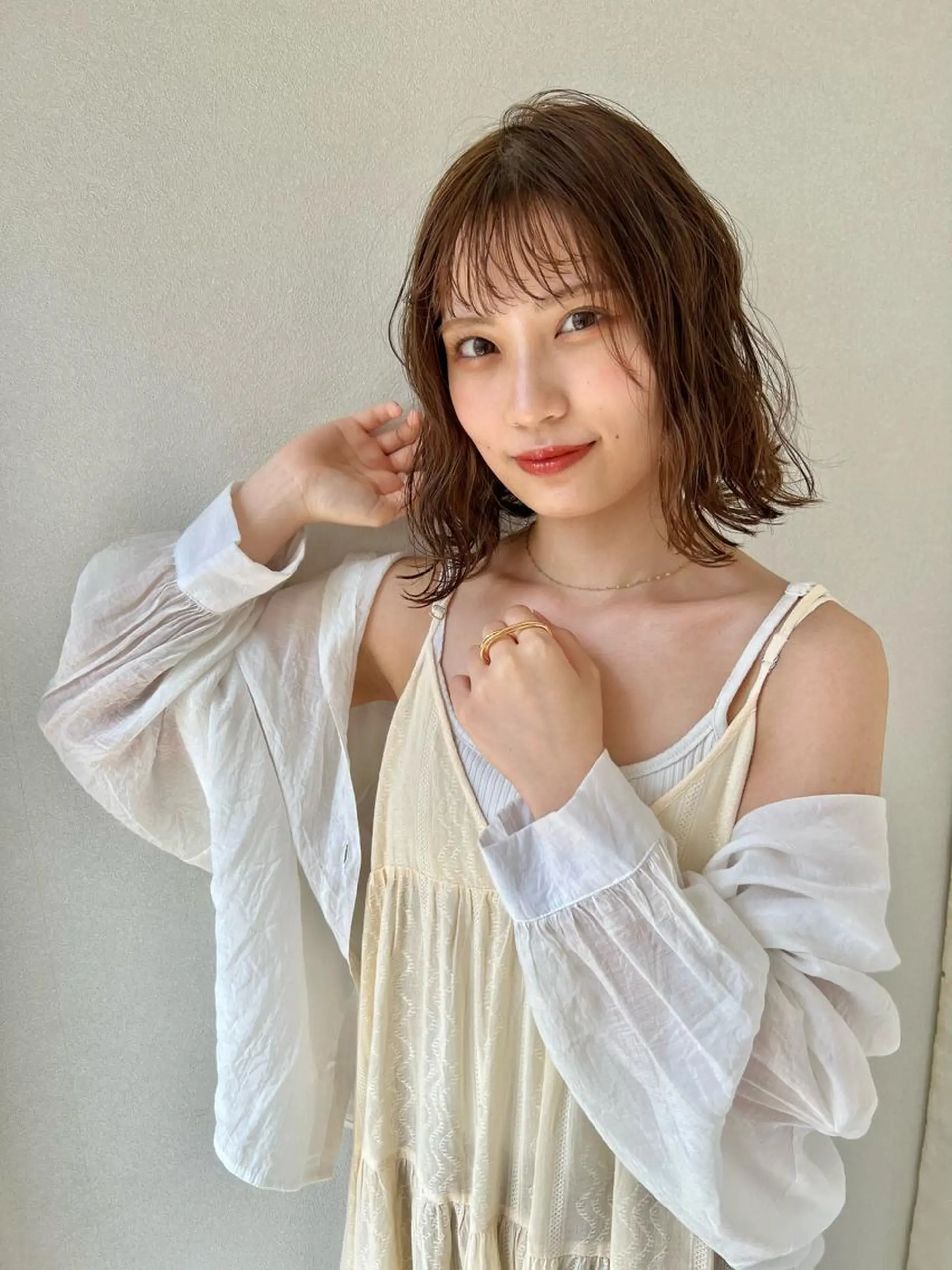 ミディアム カラー Rinka/梅田/ 透け感カラー🤎のヘアスタイル