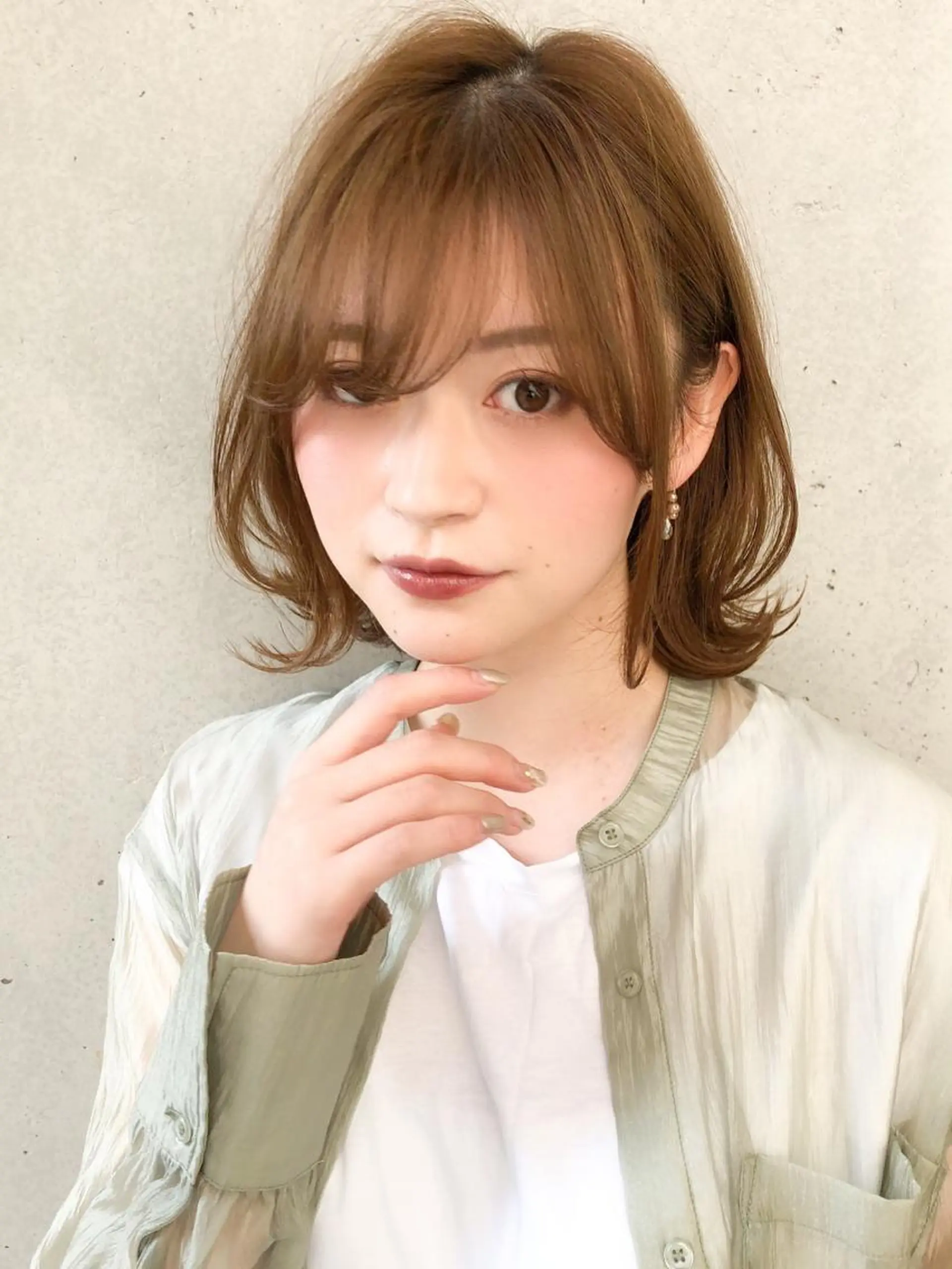 ミディアム カラー ボブ くびれヘア レイヤー×髪質改善✨ 渋谷/佐藤侑哉のヘアスタイル