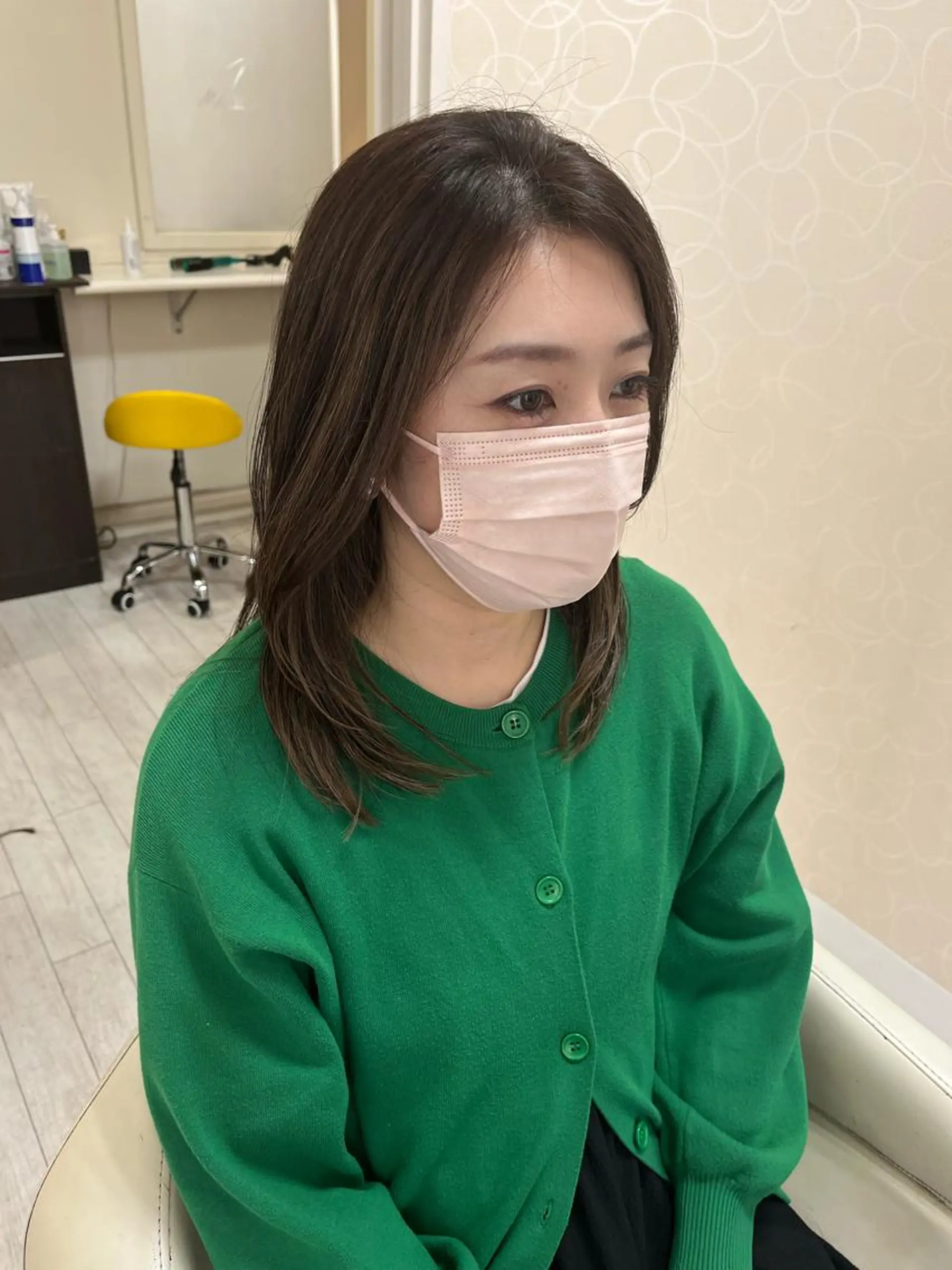 セミロング カット ヘアカラー ママ美容師 *ヒマワリのヘアスタイル