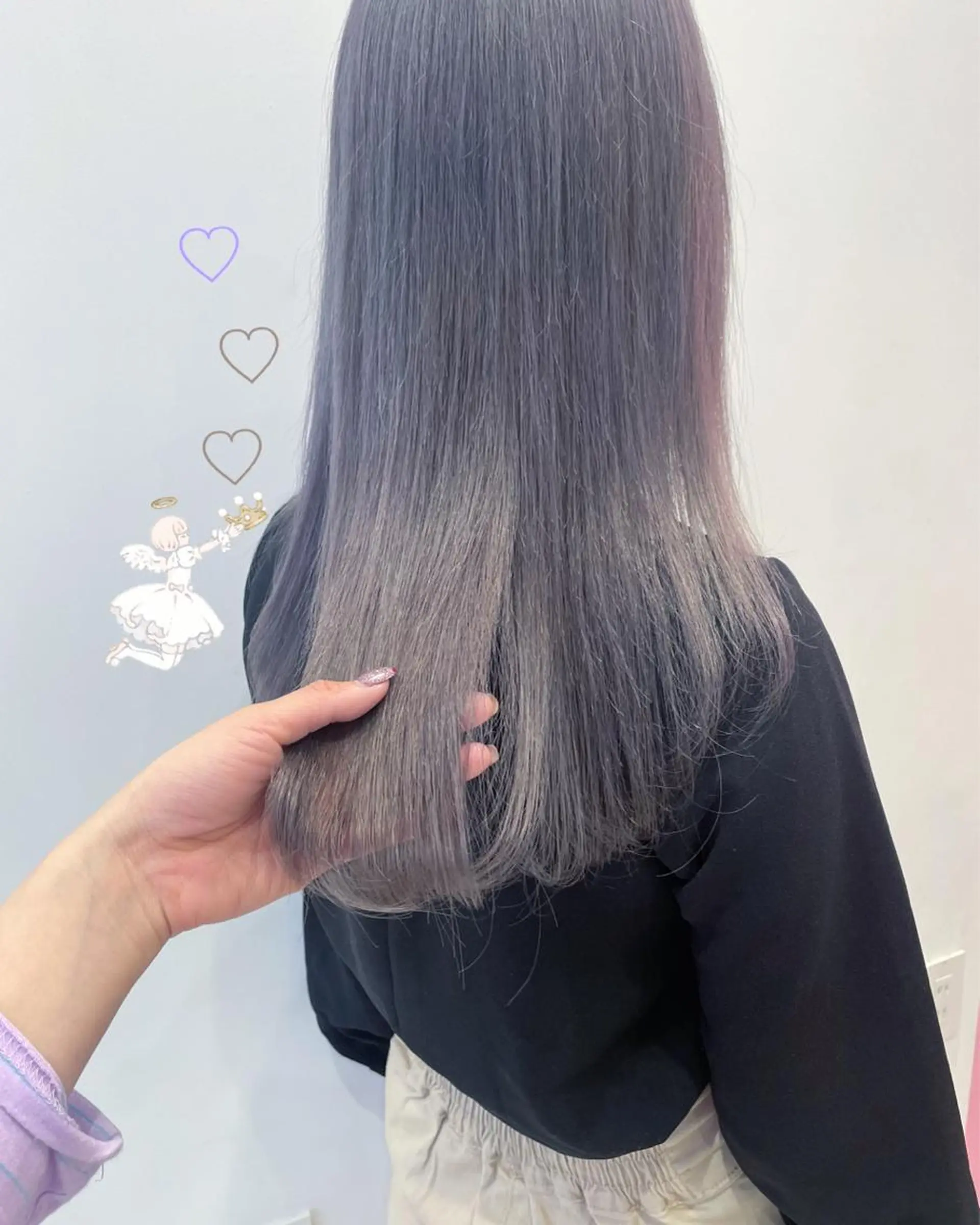 ロング カラー ラベンダーカラー ラベンダーグレー 新宿駅近♡個室 ♡関口三都季🌜のヘアスタイル