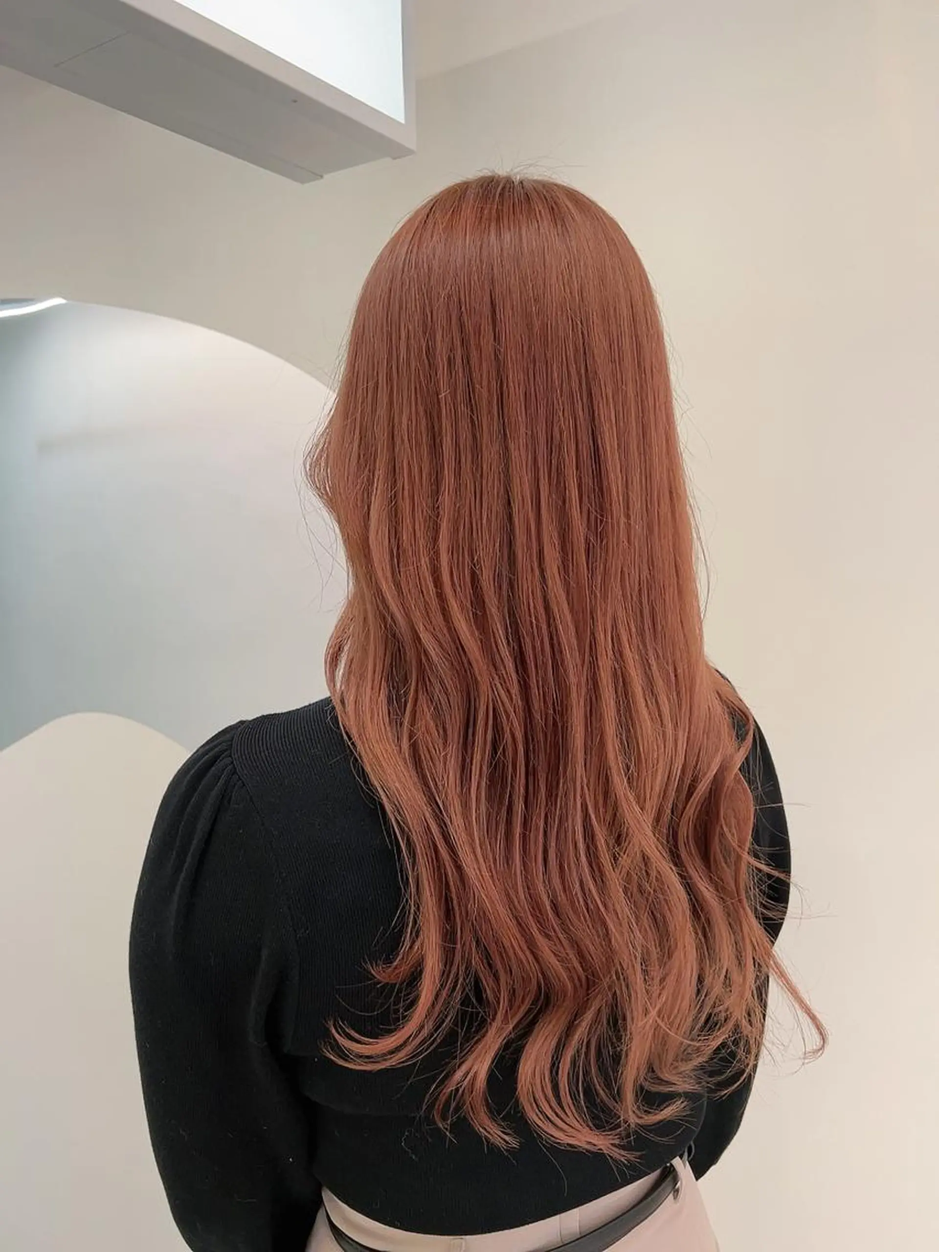 ロング カラー ベージュカラー ピンクカラー ピンクベージュ カット ヘアカラー 韓国ヘア☁️ mitsukiのヘアスタイル