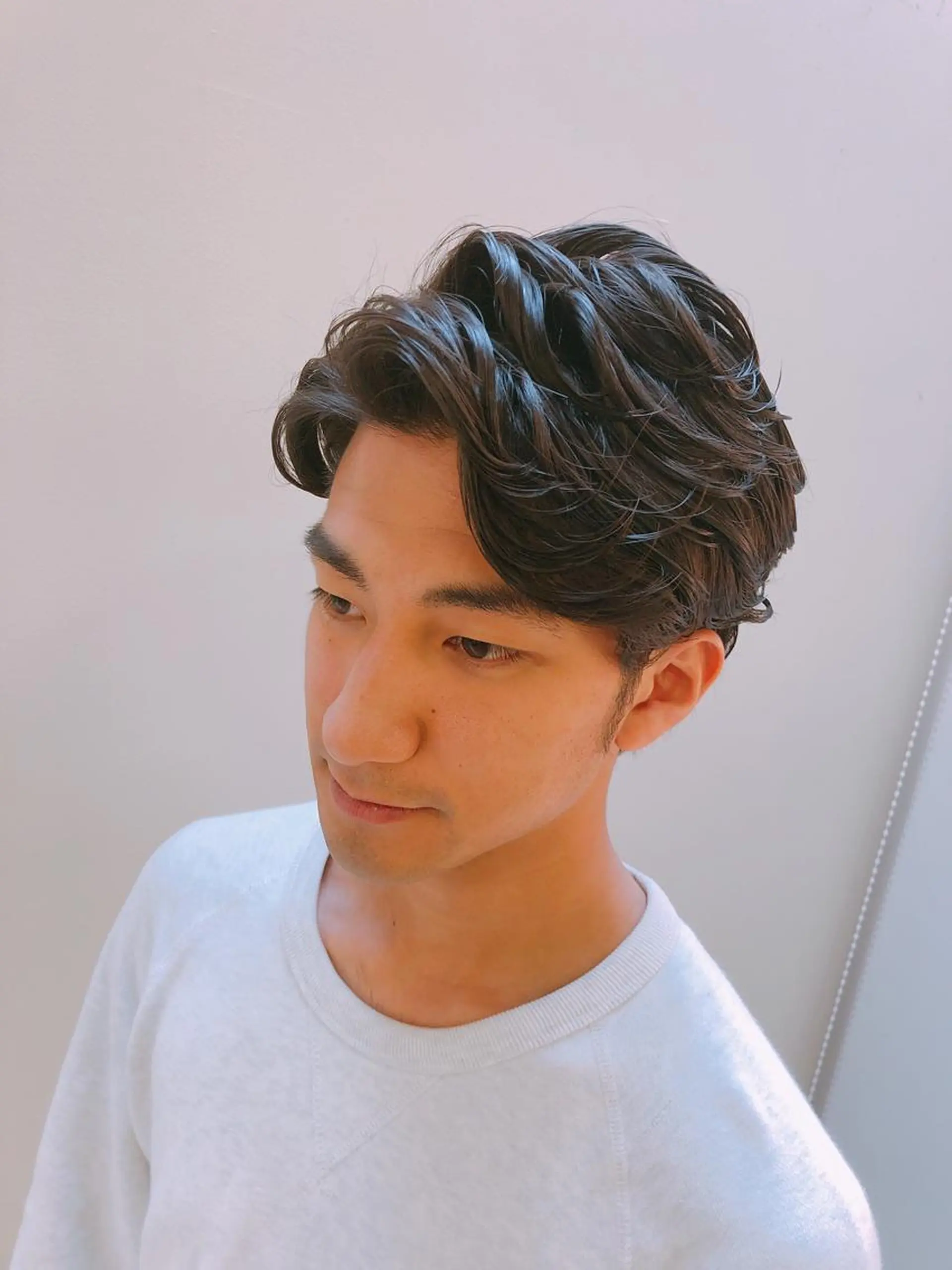 ショート パーマ メンズ 髪質改善イノアカラー 富澤ショウタのヘアスタイル