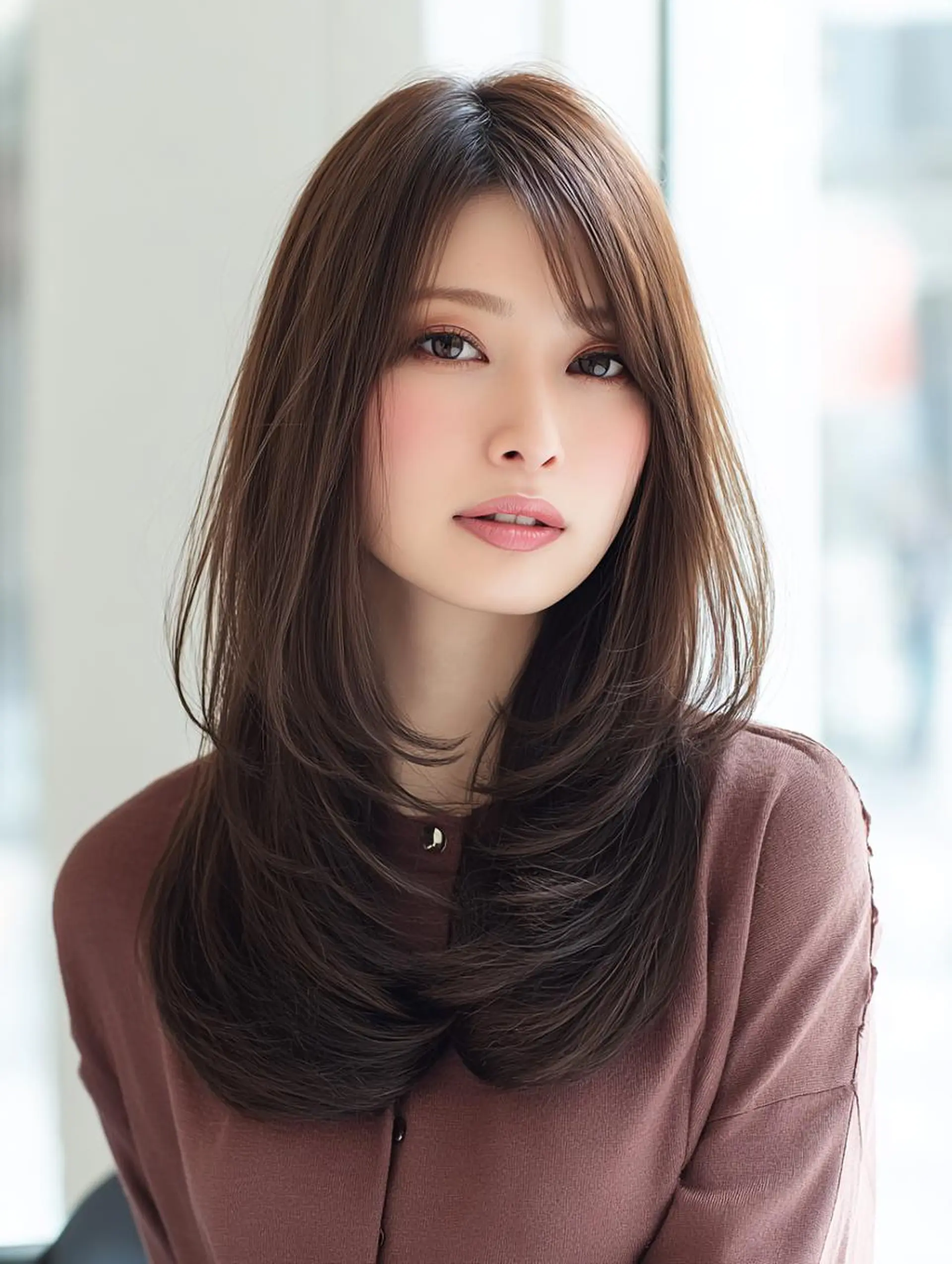 セミロング ハッシュカット 髪質改善 レイヤーカット 縮毛矯正 トリートメント カット ヘアカラー トリートメント 生艶髪＆レイヤー🔔 渋谷お薦めNo.1✨のヘアスタイル