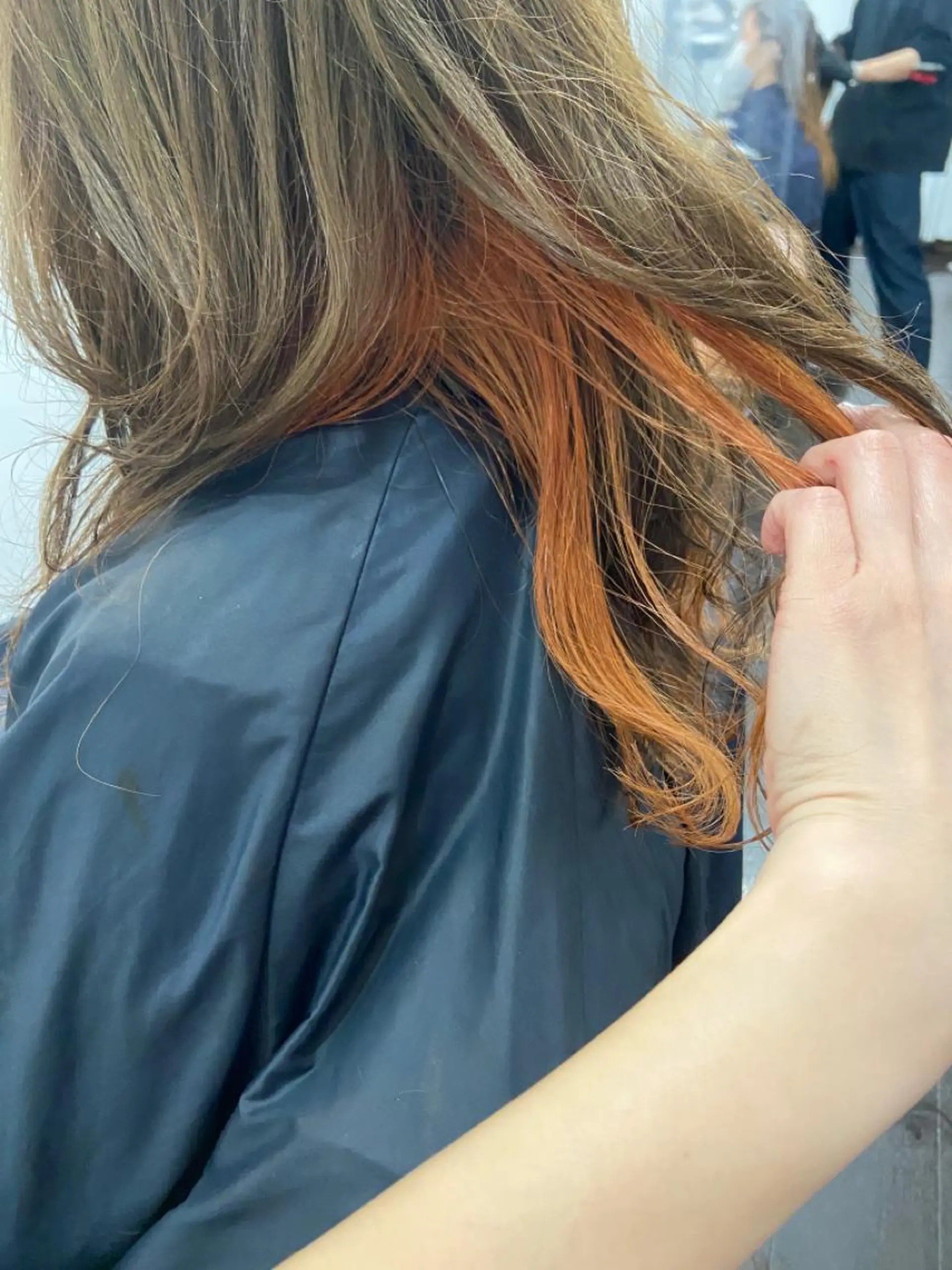 ロング カラー パーマ ヘアアレンジ メンズ キッズ ネイル マツエク・マツパ オレンジ カラーマツエク オレンジ 久木原 ゆりのヘアスタイル