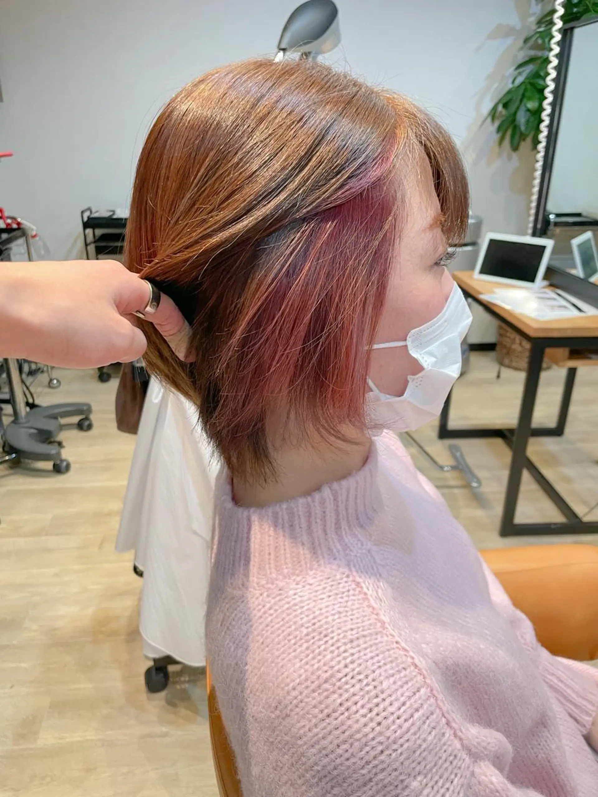 ショート カラー イヤリングカラー ヘアカラー 髪質改善/ブリーチ 田代 龍我のヘアスタイル