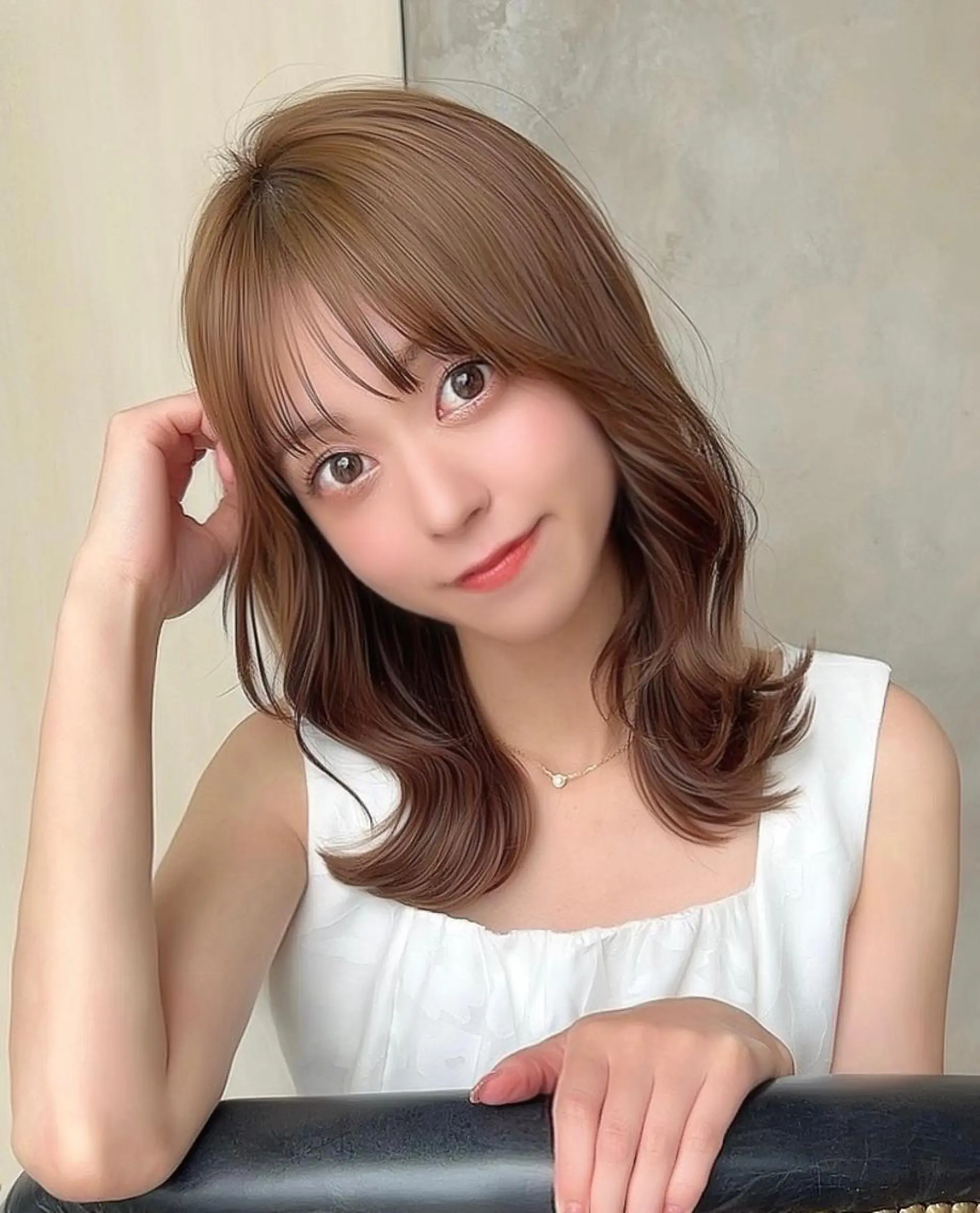 セミロング くびれヘア 髪質改善 縮毛矯正 カット ヘアカラー トリートメント 🧡くびれヘア/前髪 顔周り🧡久原結衣のヘアスタイル