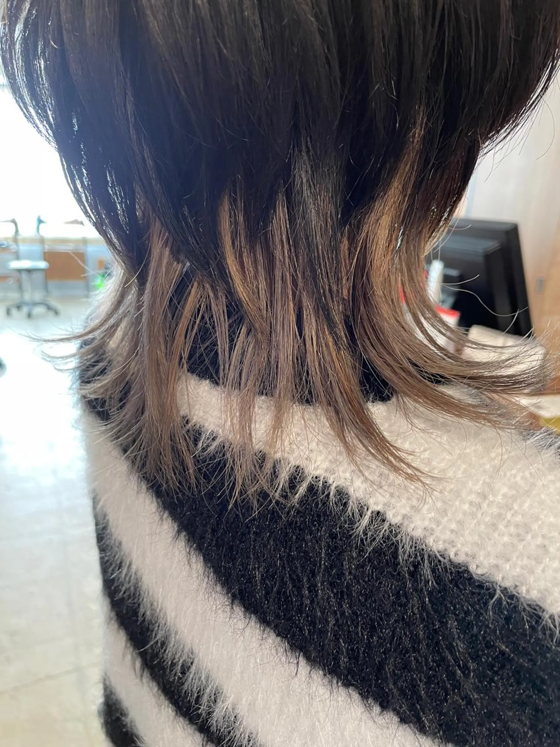 セミロング カット ヘアカラー トリートメント さの あやねのヘアスタイル