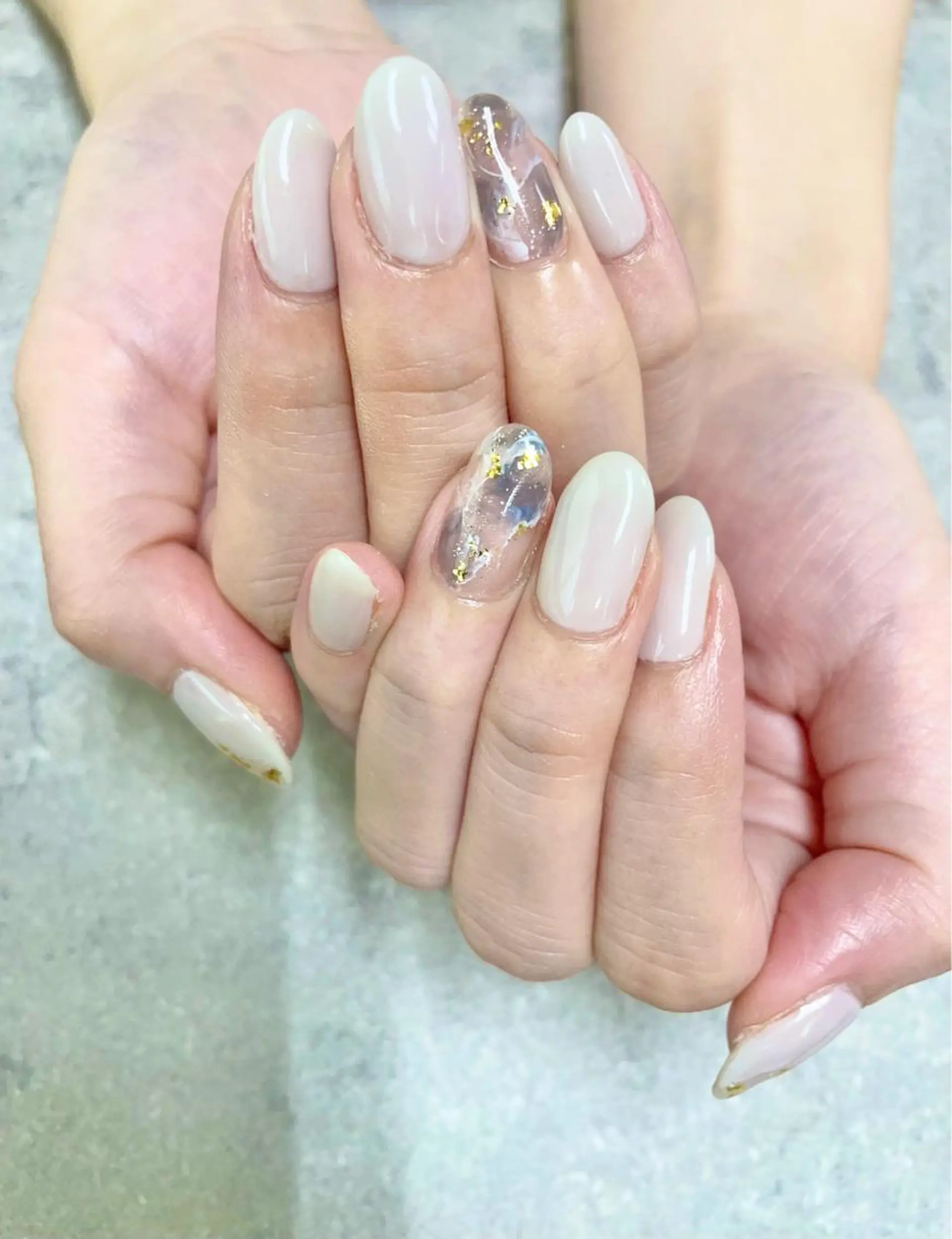 ネイル イースター フットネイル フレンチネイル ジェルネイル ガラスフレンチ ハンドネイル .N YUKIのネイルデザイン