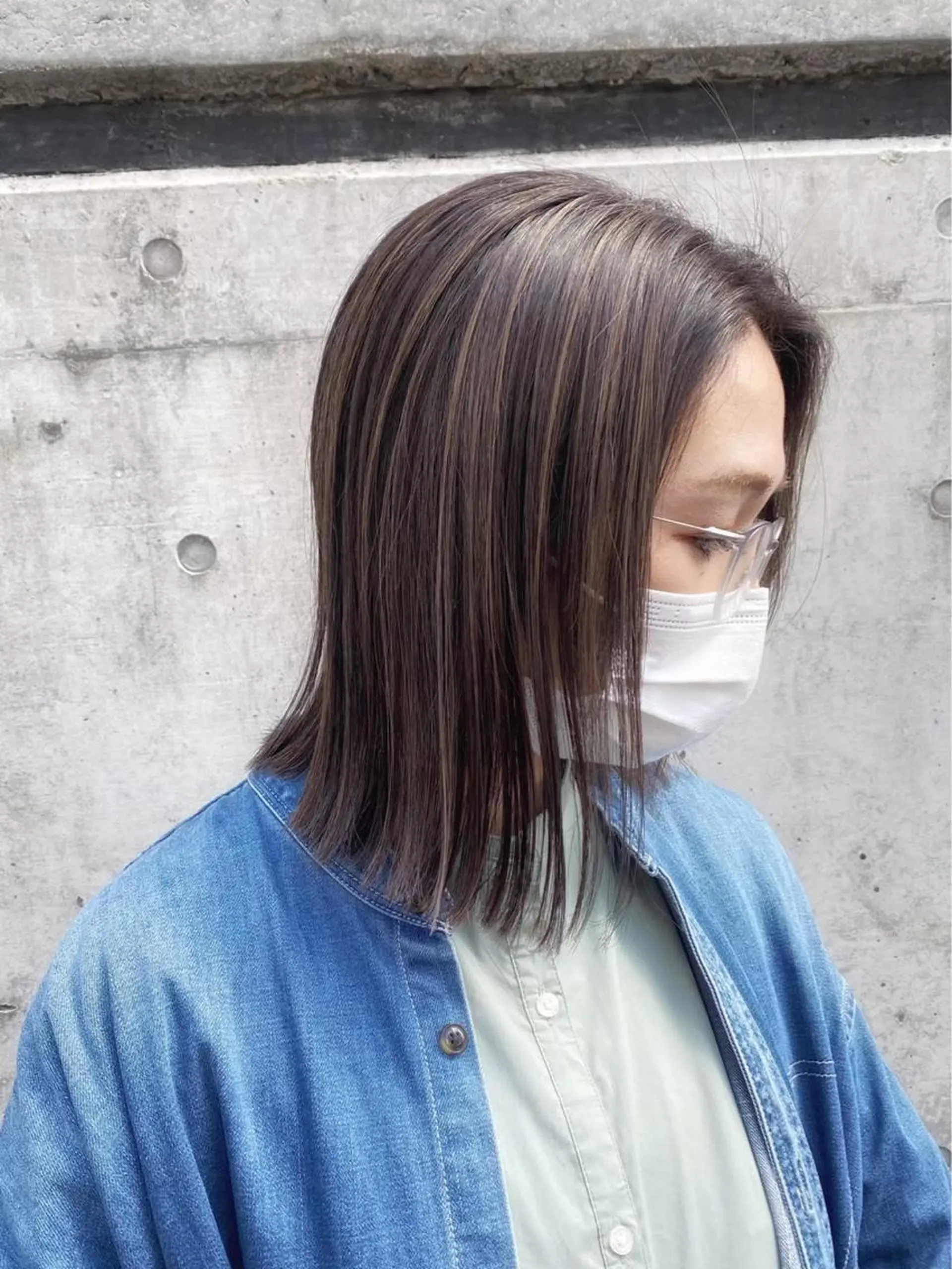 ショート カラー 切りっぱなしボブ ハイライトカラー ボブ ハイライト 💫cadre新小岩 Kaori💫のヘアスタイル