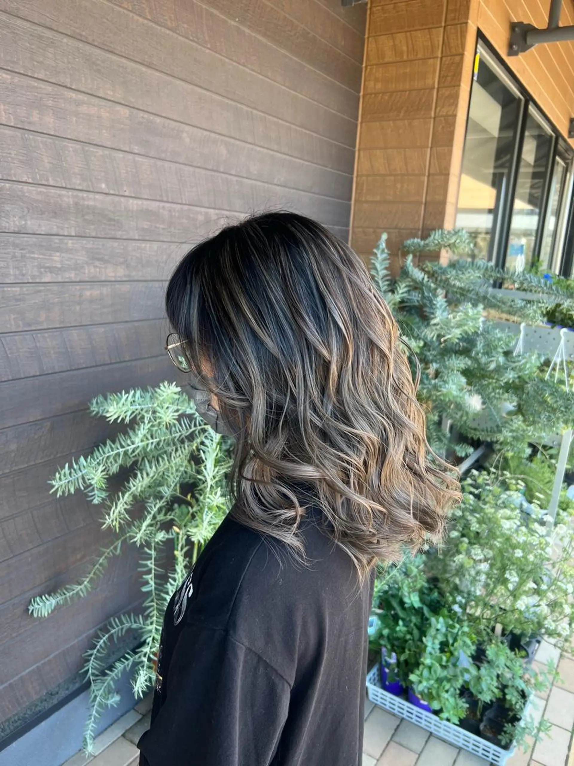 セミロング カラー 太白区/白髪ぼかし ハイライト/千葉達人のヘアスタイル