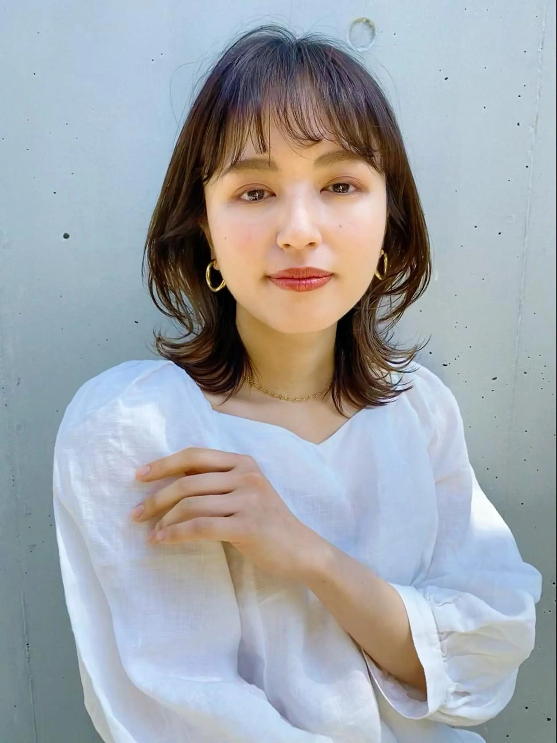 ミディアム くびれヘア ミディアムヘア🌼 さきのヘアスタイル