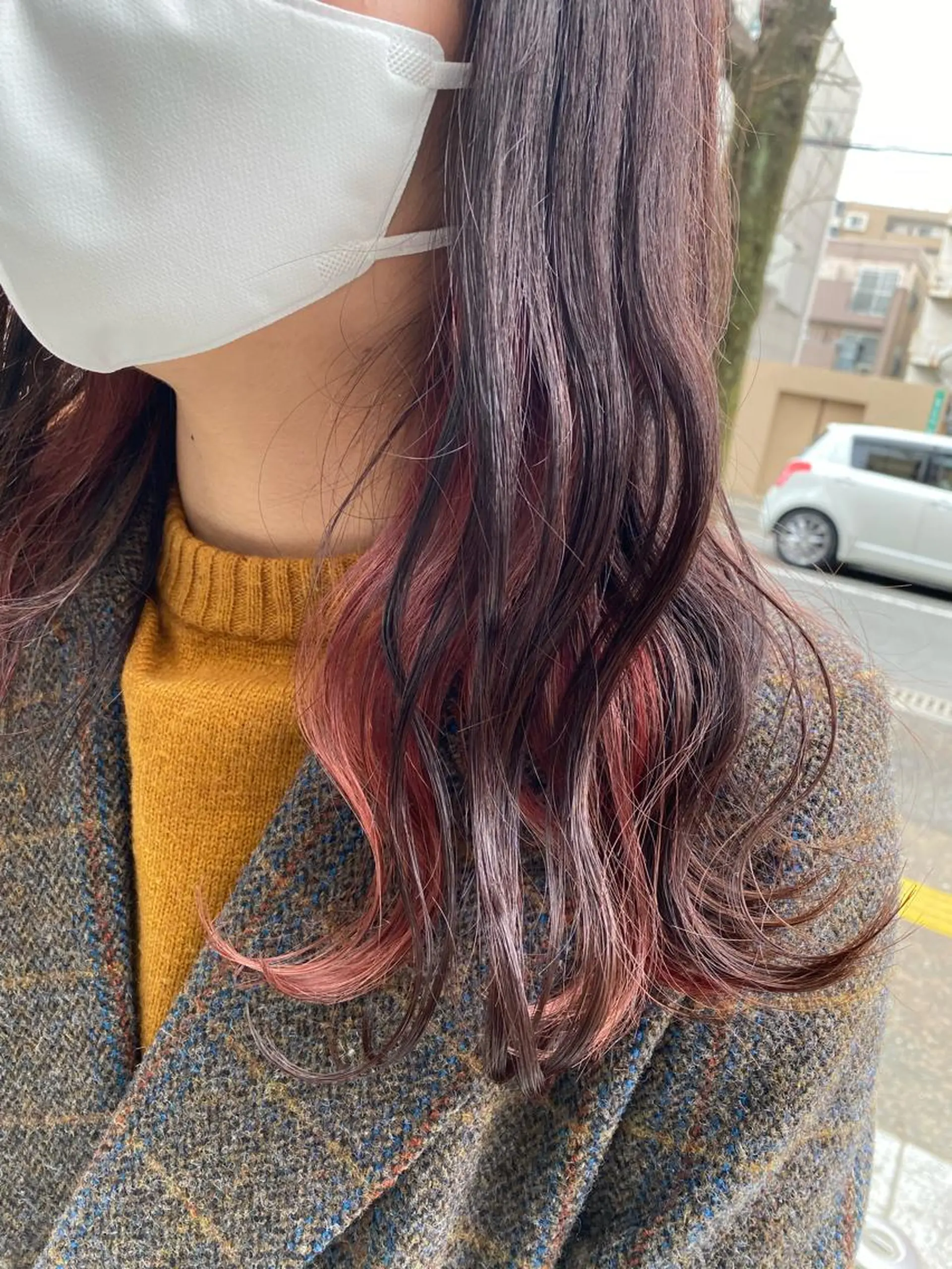 セミロング カラー 福田 里央のヘアスタイル