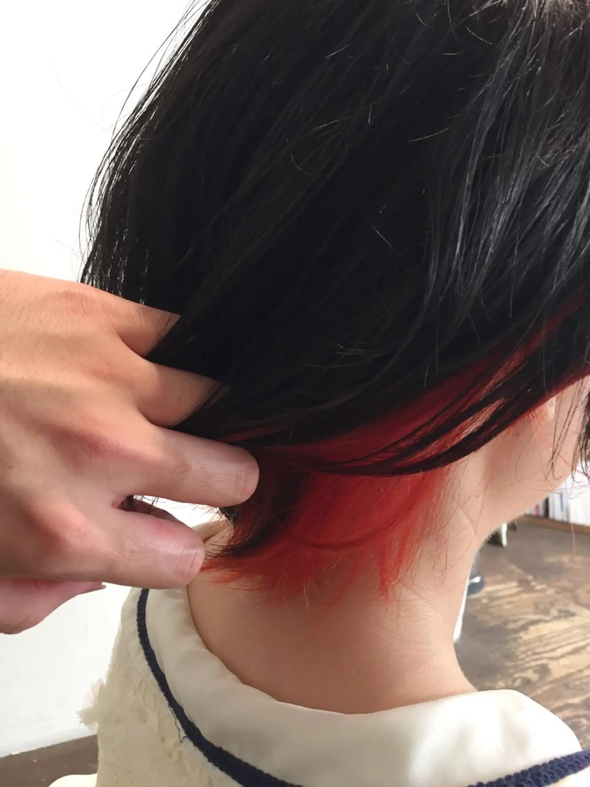 ミディアム カラー インナーカラー レッドカラー ヘアカラー トリートメント 韓国風◎　田中 勇也のヘアスタイル
