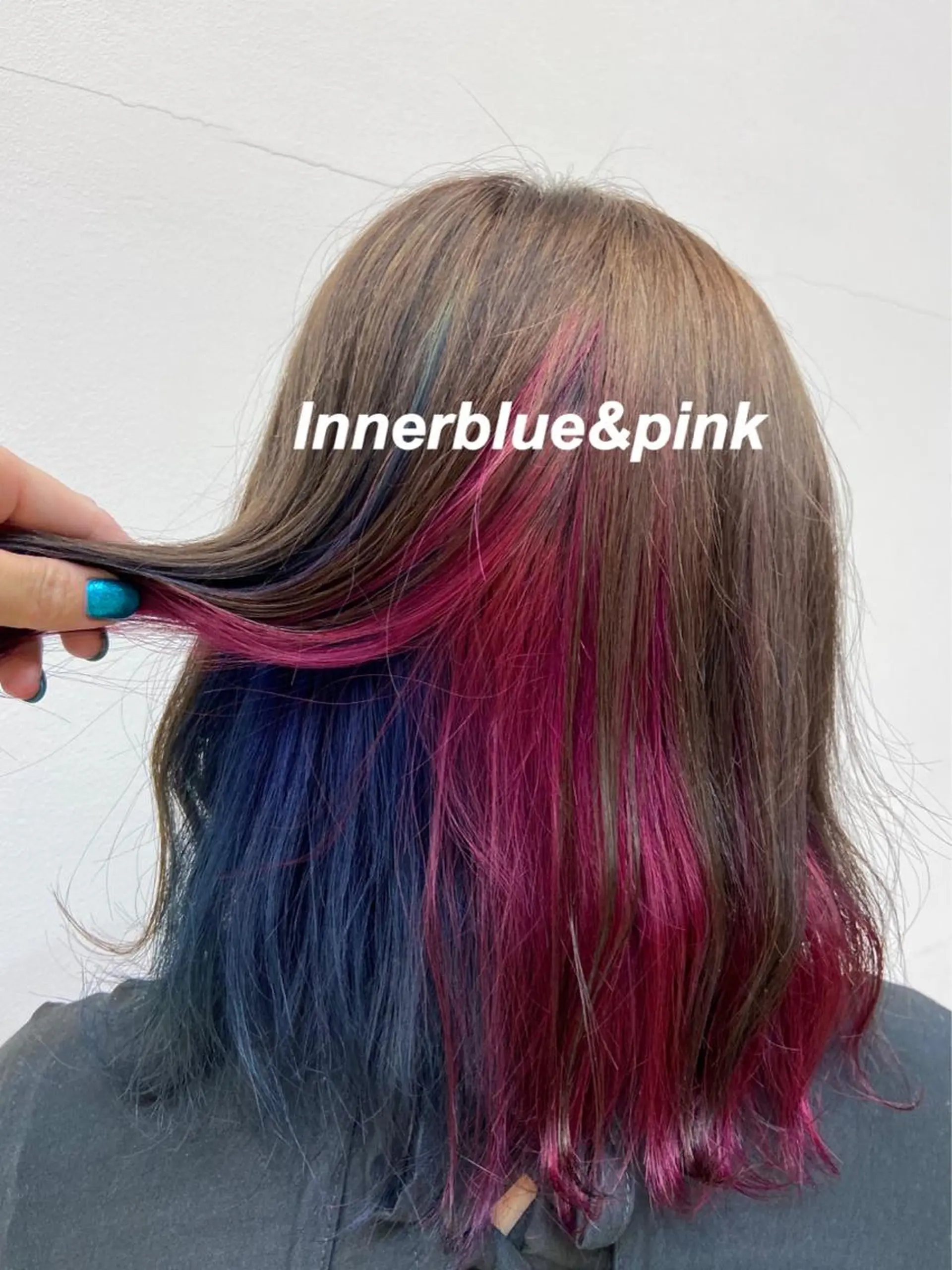 セミロング カラー ブリーチ ヘアカラー プルエクステ/インナ ーカラー🦊はるなのヘアスタイル