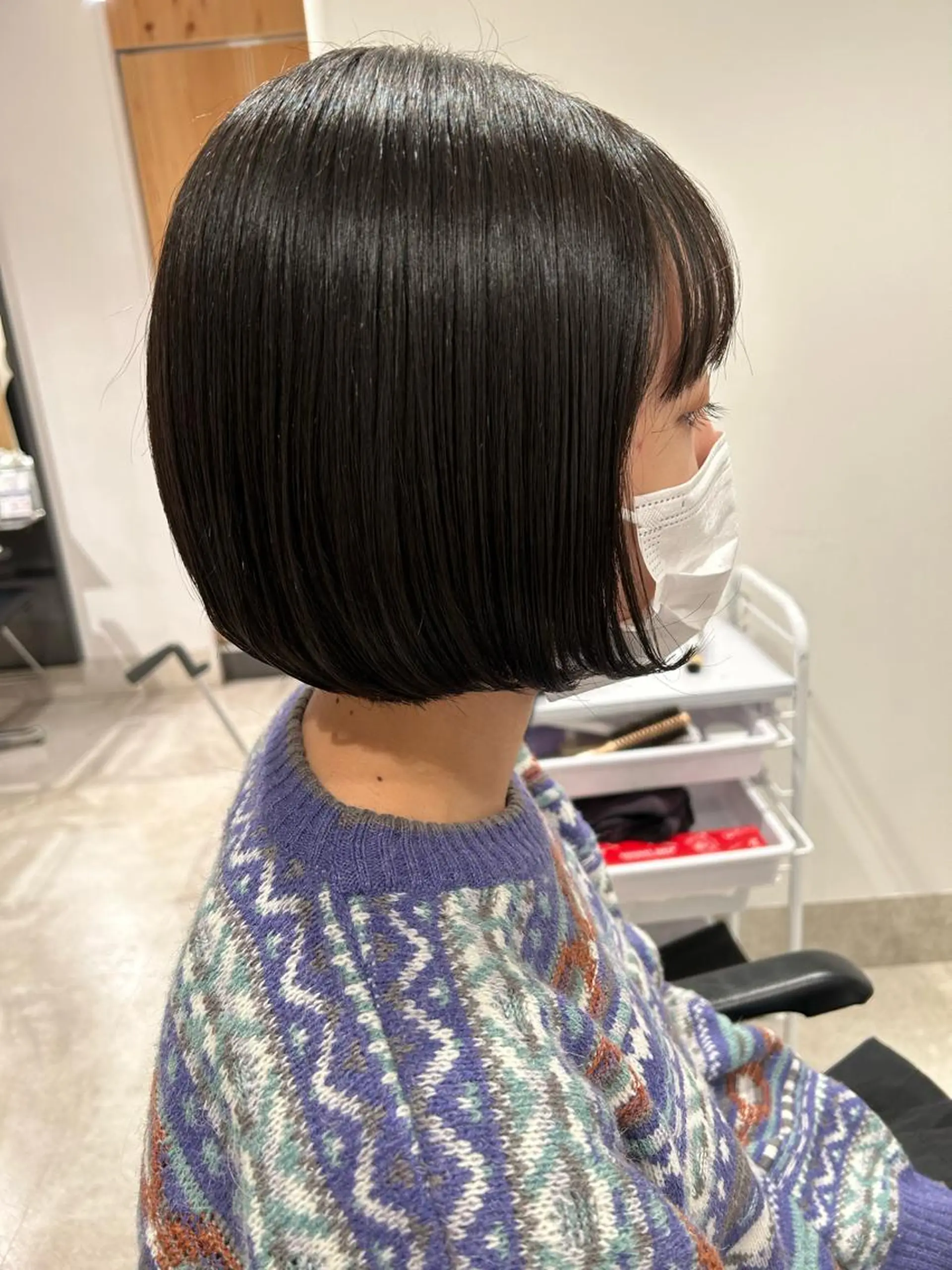 ショート カラー ボブ カット スキバサミを使わない カット🌼唯🌼のヘアスタイル