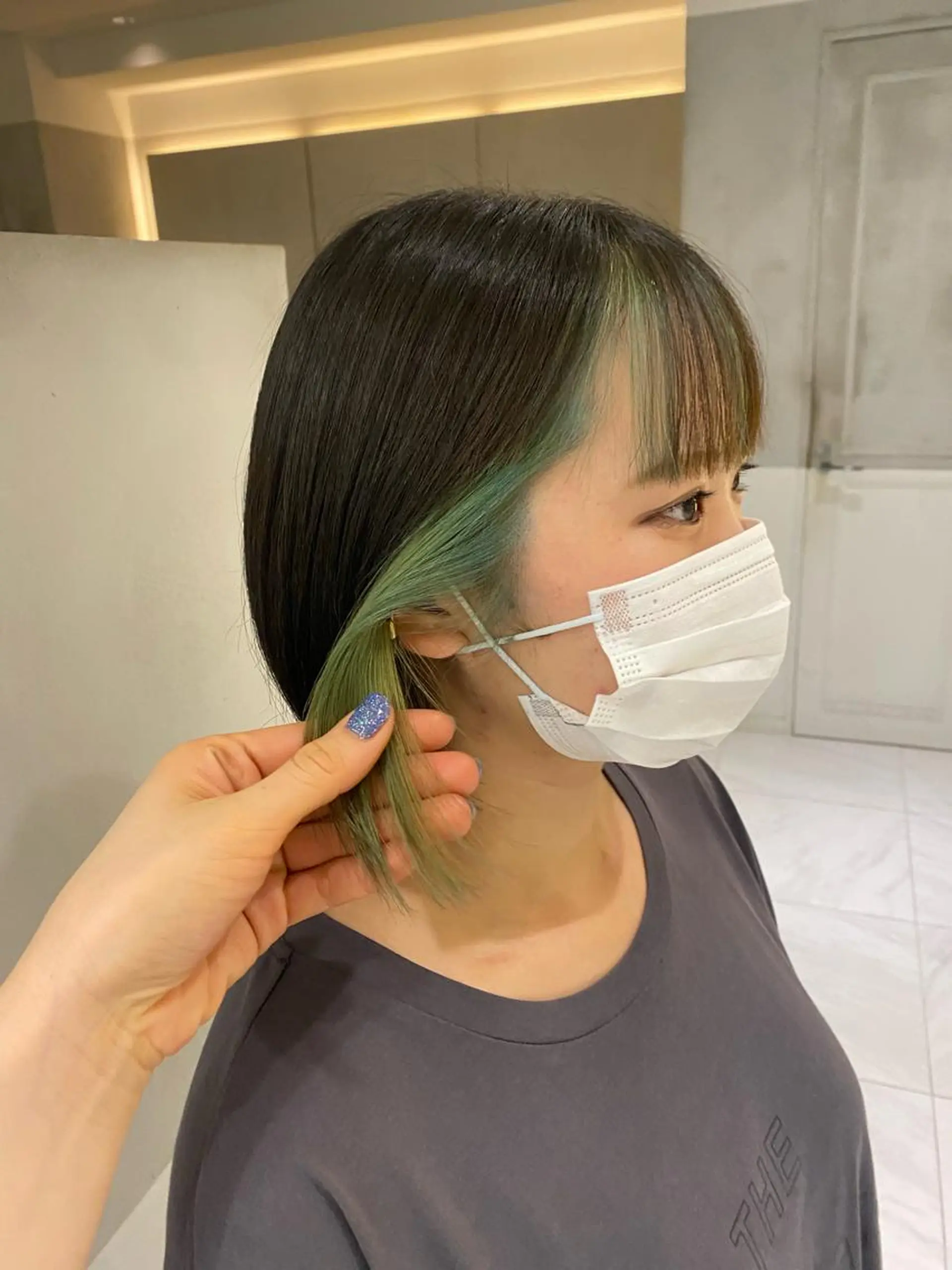 ショート カラー ブリーチ ケアブリーチ イヤリングカラー 艶感/ナチュラル 🌿マアヤのヘアスタイル