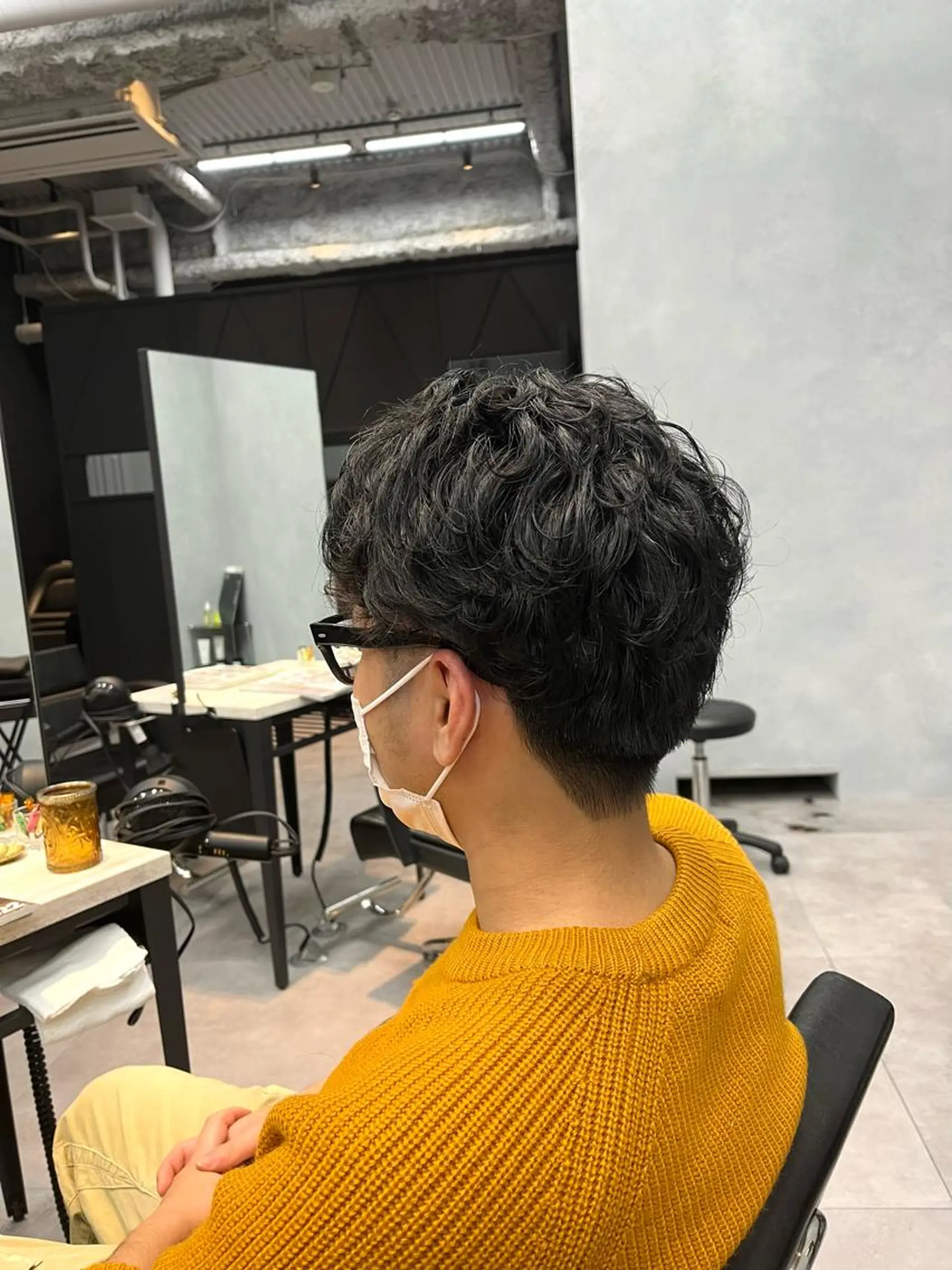 ショート パーマ メンズ メンズパーマ カット パーマ 🎀♥️推しカラー tomoka💜🍭のヘアスタイル