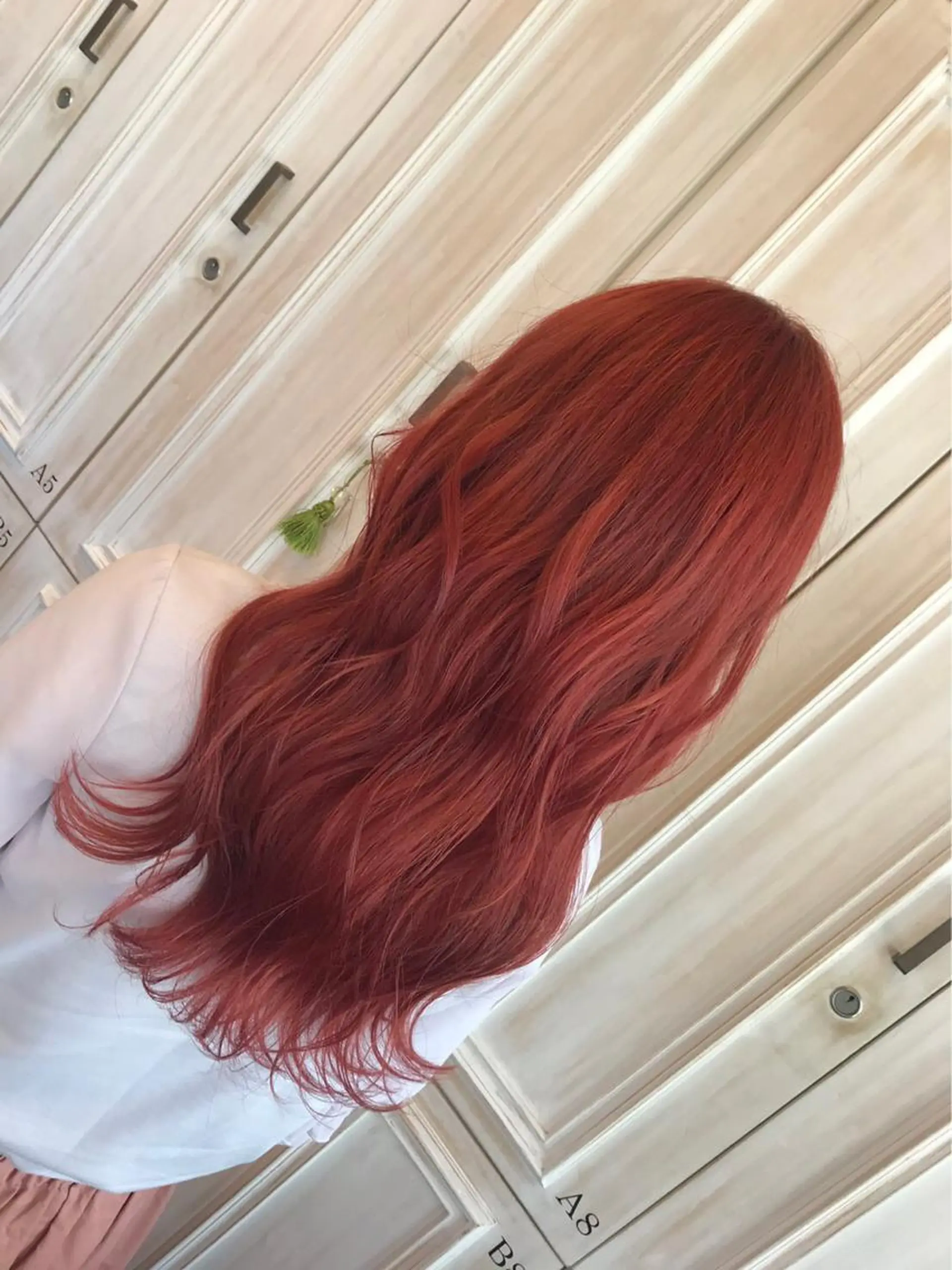 ロング カラー ブリーチ ピンクカラー あさだ しゅうたろうのヘアスタイル