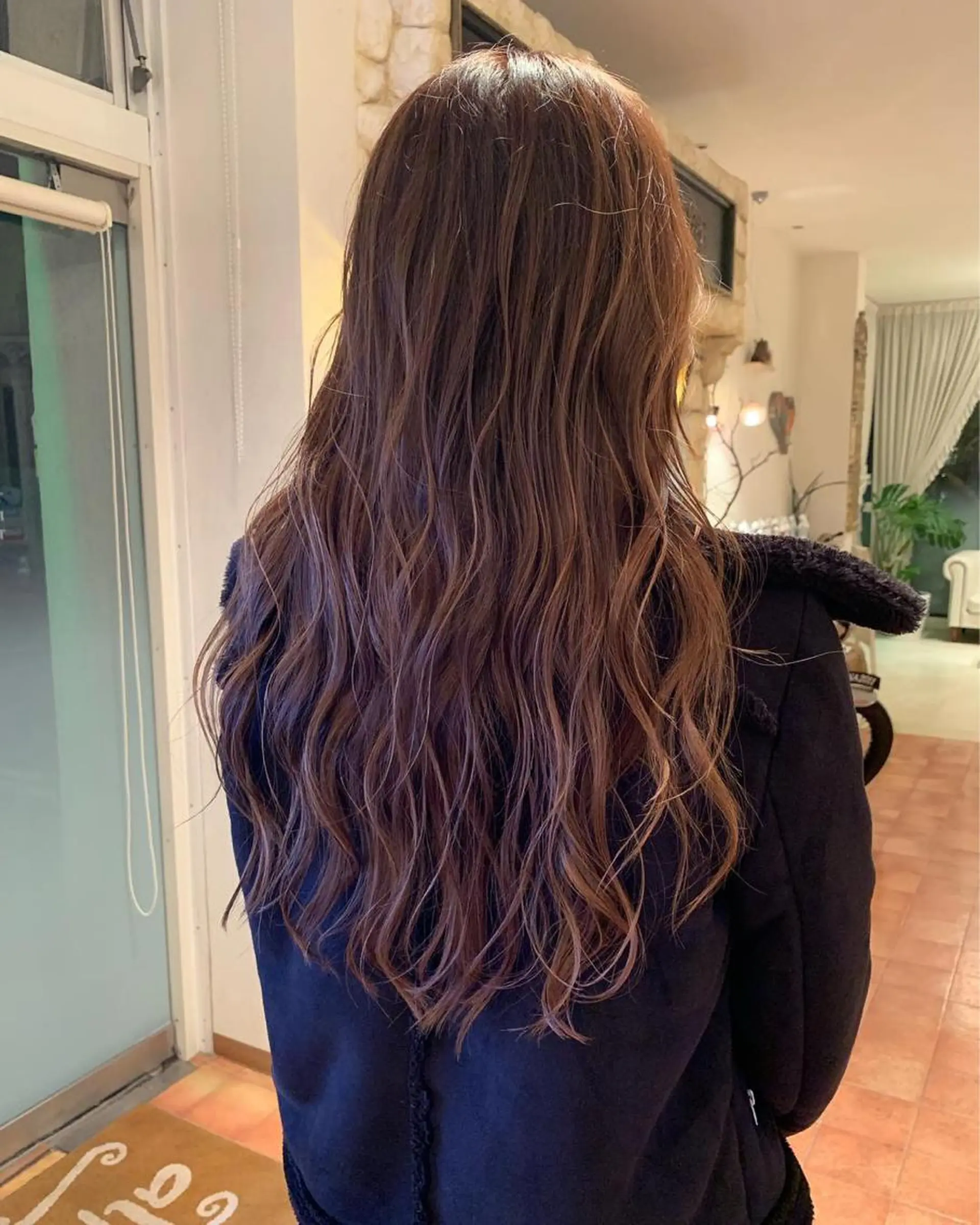 ロング カラー ブラウンカラー ピンクカラー ピンクブラウン 平山 達也のヘアスタイル