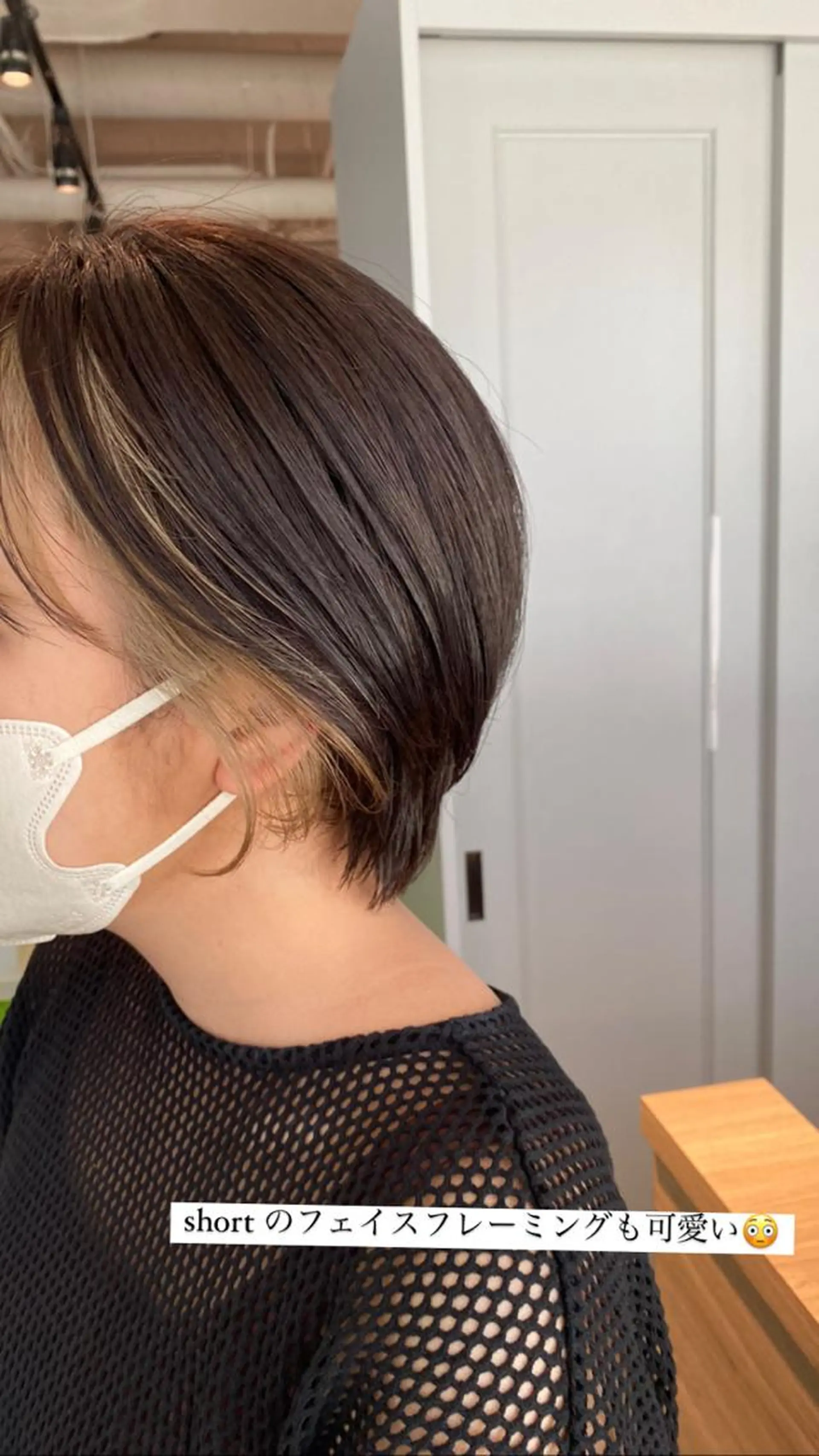 ショート カラー ミストバング ベージュカラー  フェイスフレーミング グレージュ ホワイトベージュ カット ヘアカラー オスズ 🎀´-のヘアスタイル