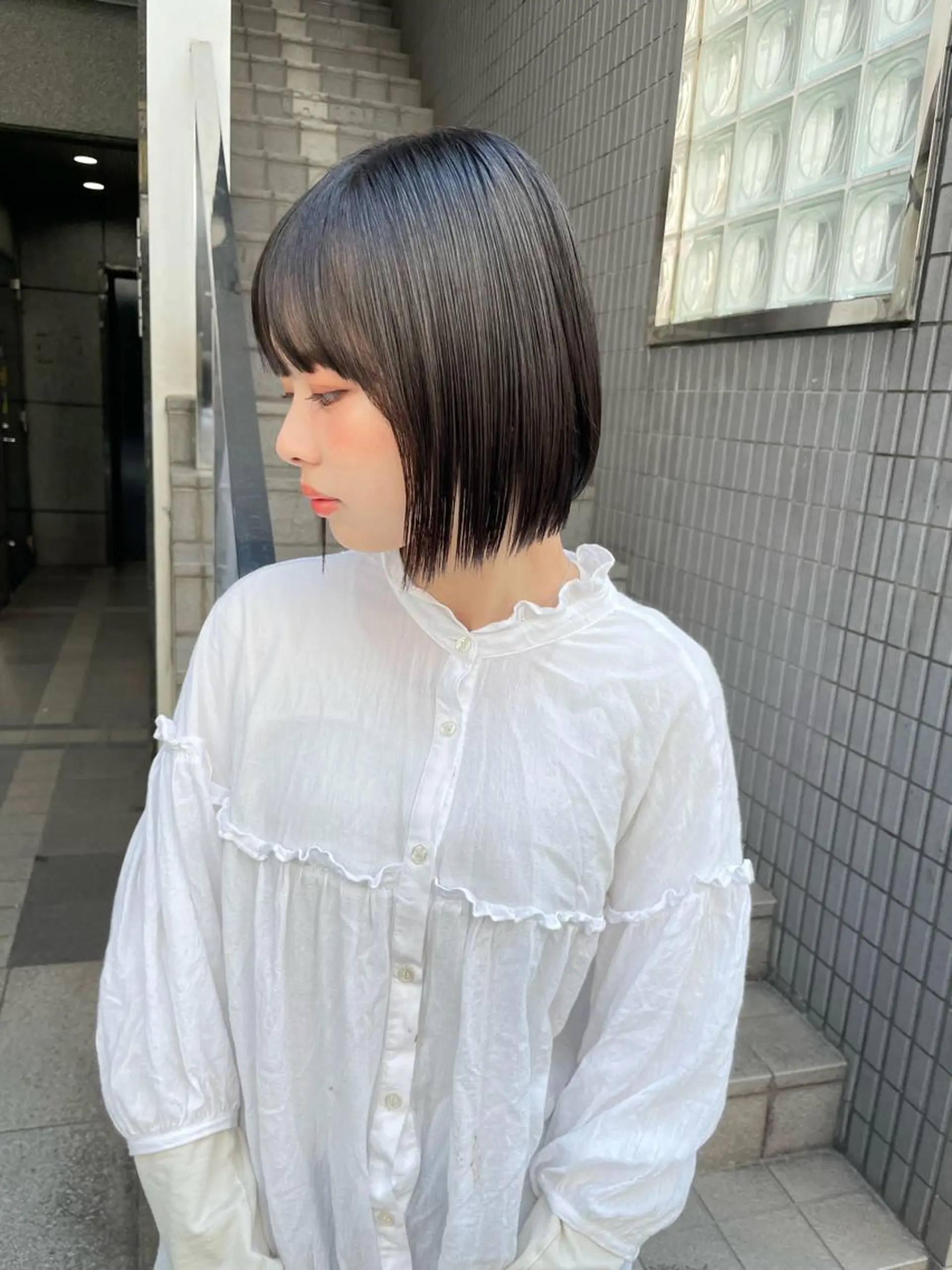 ミディアム ボブ カット トリートメント ショート/ボブ/ 透明感カラー/ほのかのヘアスタイル