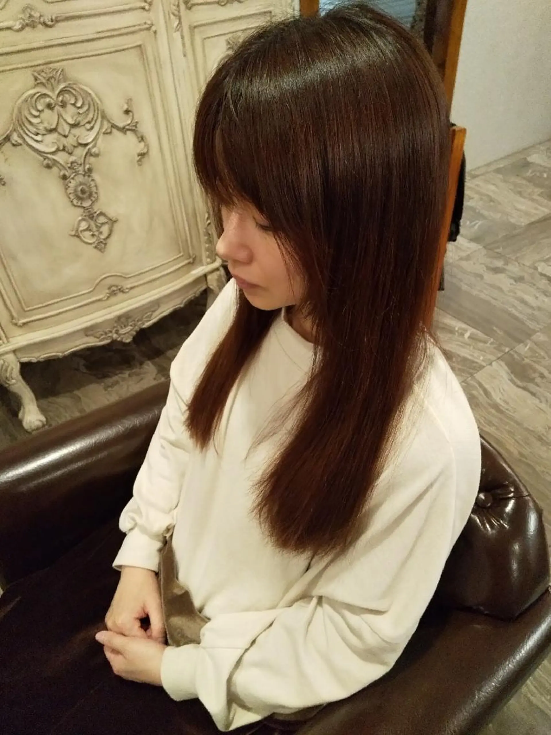 ロング 顔周りカット 山崎 絹人のヘアスタイル
