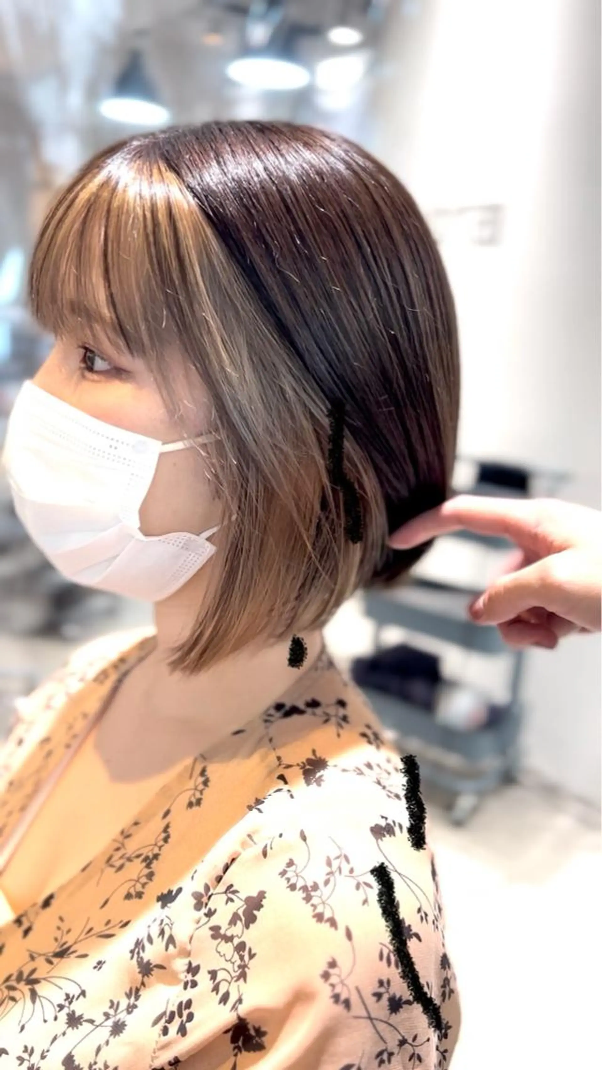ミディアム カラー ヘアアレンジ ヘアカラー トリートメント ヘッドスパ ヘアセット 🌈インナーカラー ‘ショウマ’🌈のヘアスタイル