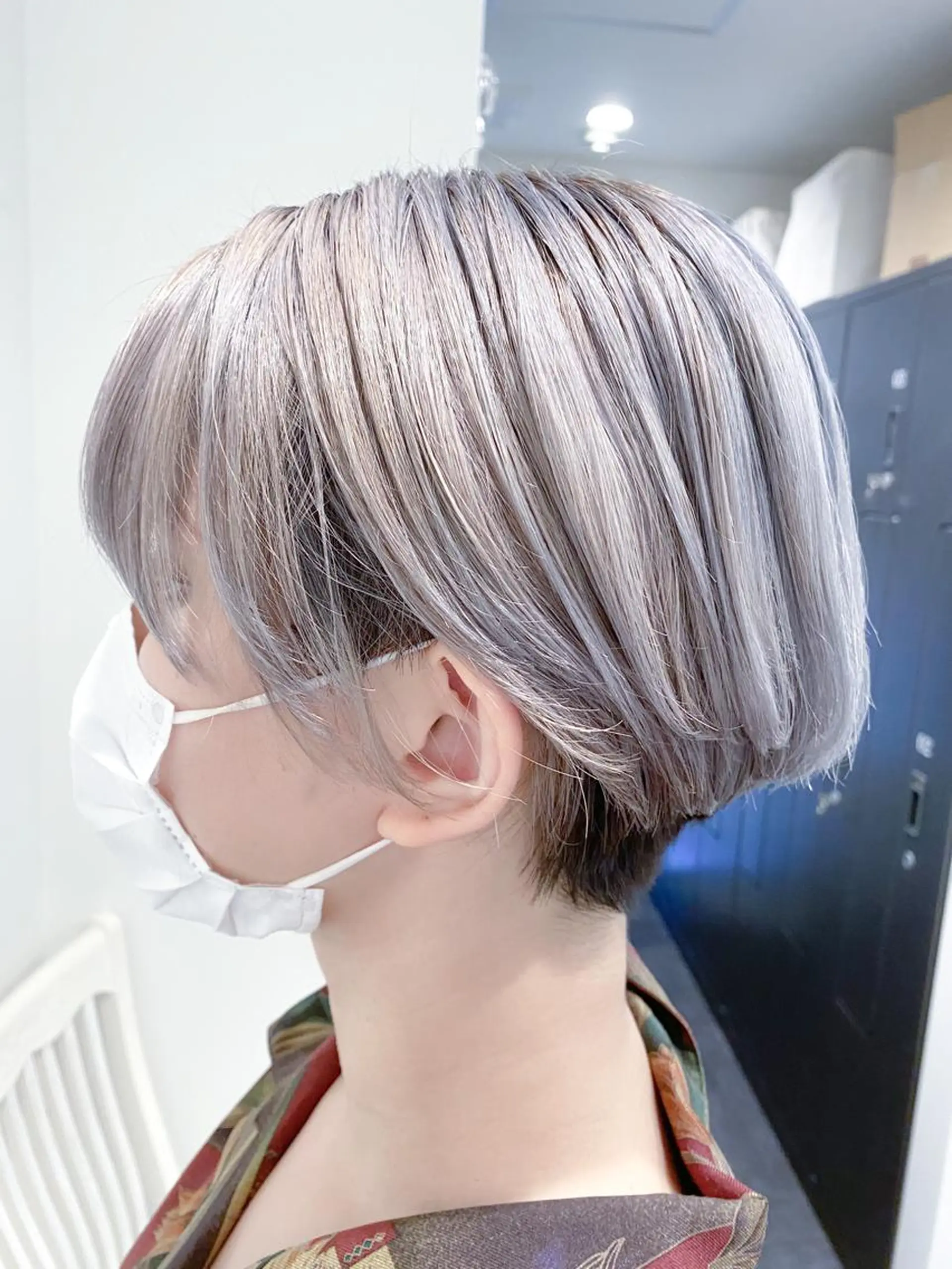 ショート カラー ハイライト/ブリーチ バレイヤージュ関佳祐のヘアスタイル